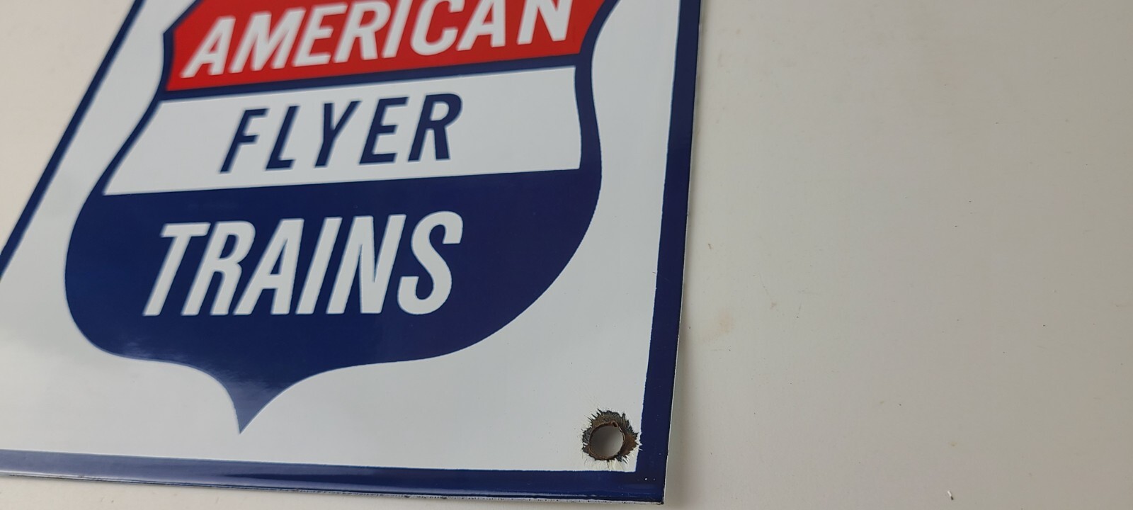 Vintage American Flyer Trains Sign – Lionel Railroad Porcelain Gas Pump Sign