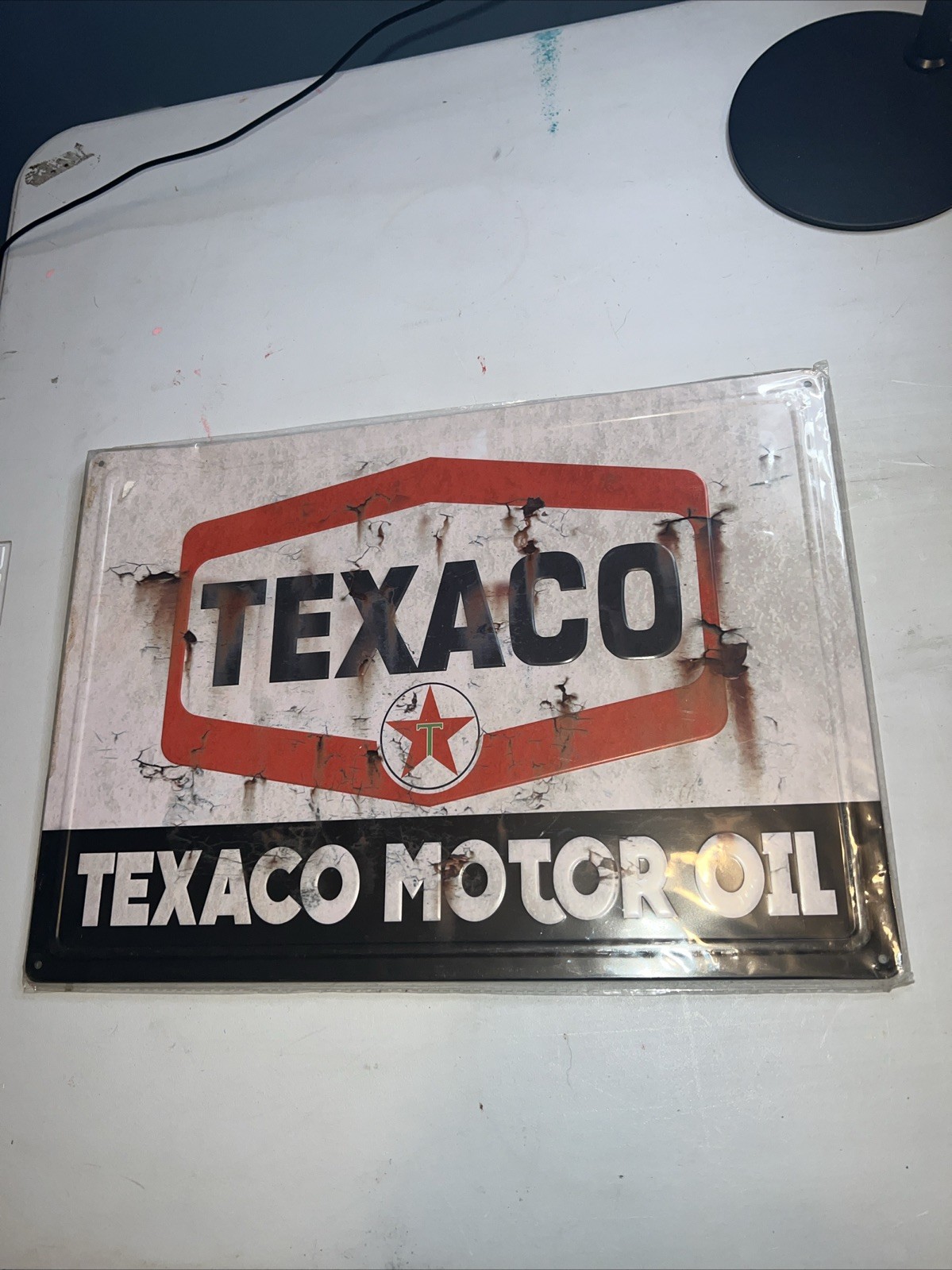 Texaco Motor Oil Vintage Style Tin Sign Gas Station Garage Wall Decor 12 x 8