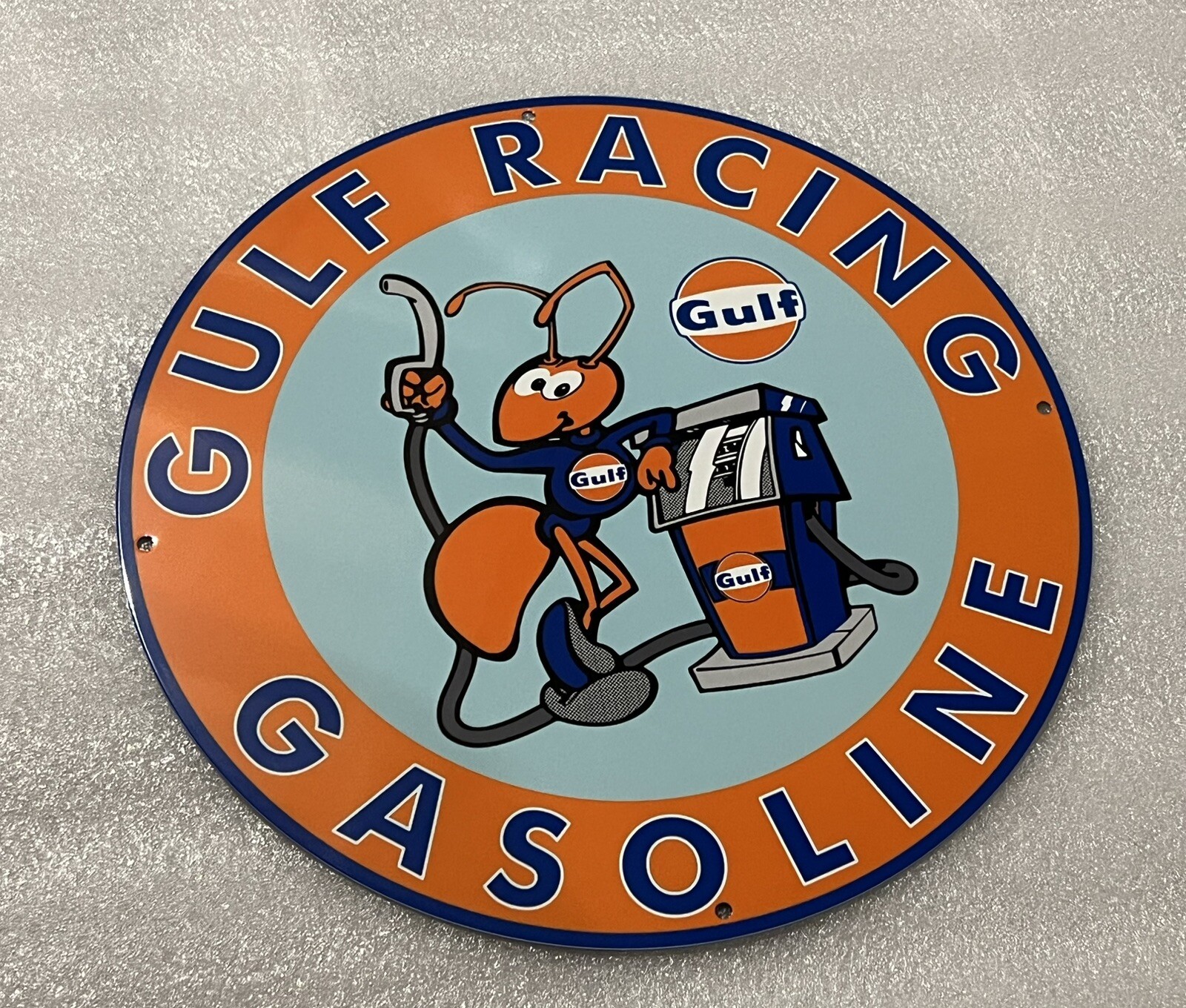 Vintage Style Gulf Racing Le Mans 24h Gasoline Service Metal Heavy Quality Sign