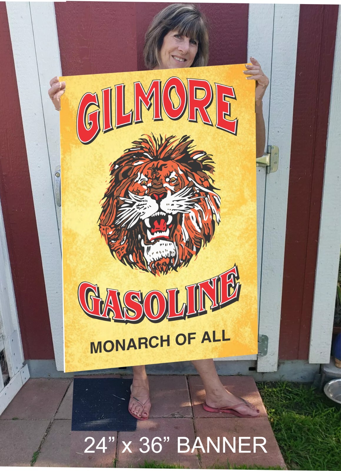 Gilmore Gas Banner – 24″ x 36″ Gas & Oil Guys. Man Cave, Game Room, Garage