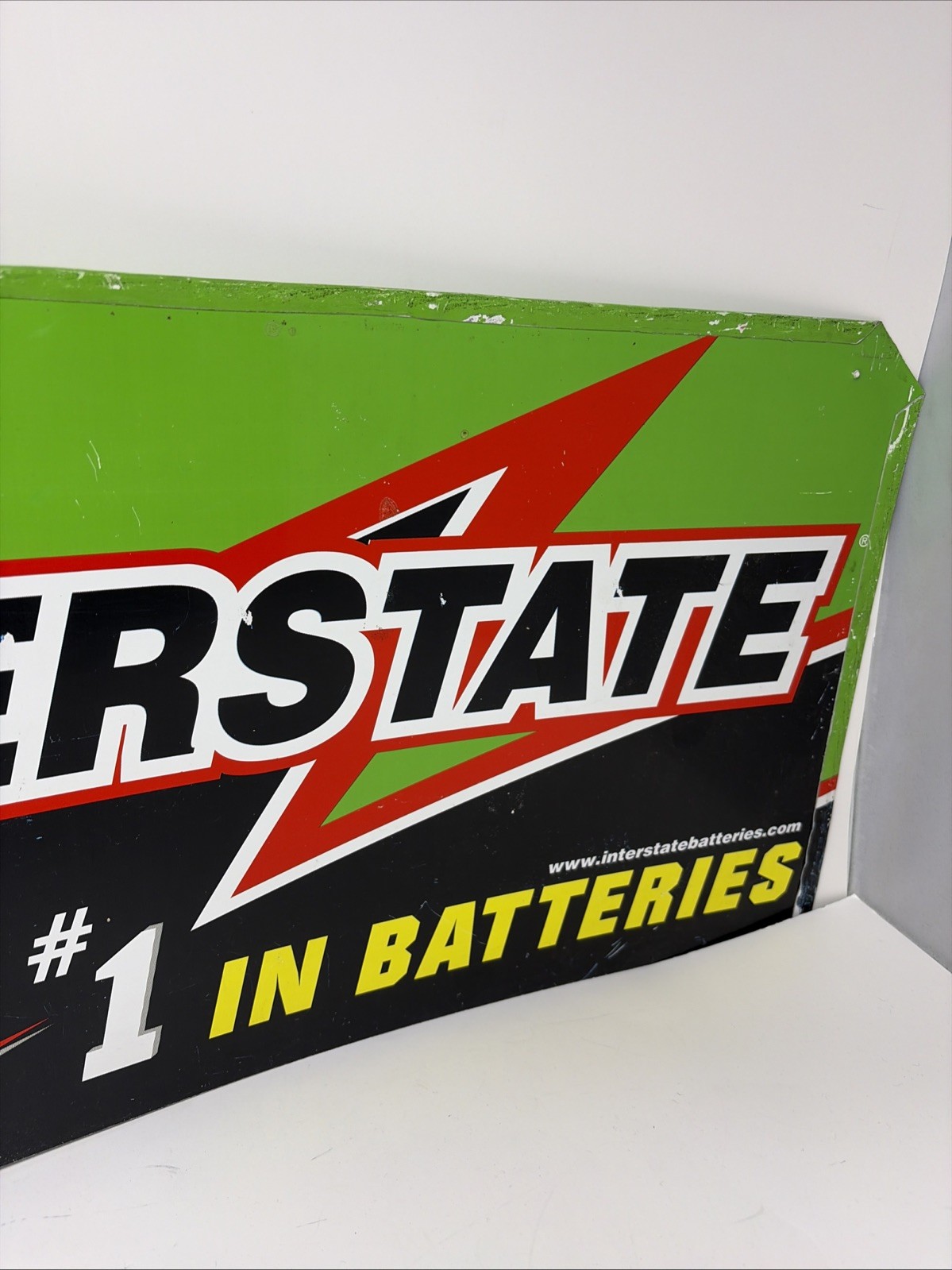 Interstate Batteries Metal Rack Topper Sign 23×12 Advertising Garage Mancave