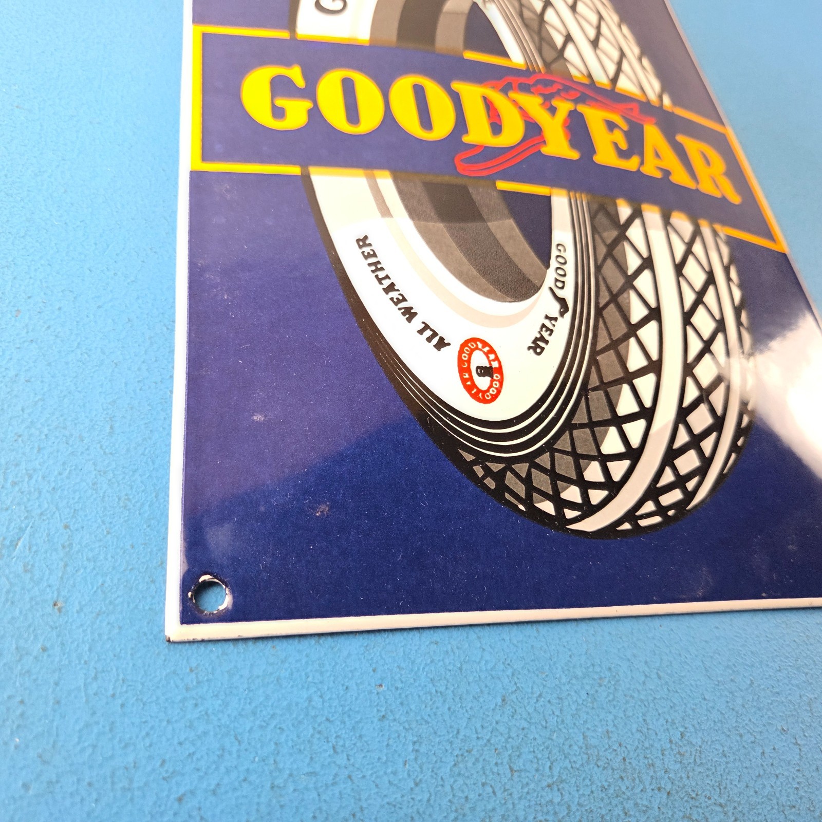 Vintage Tires Porcelain Sign – Gas Pump Service Tires Advertising Sign
