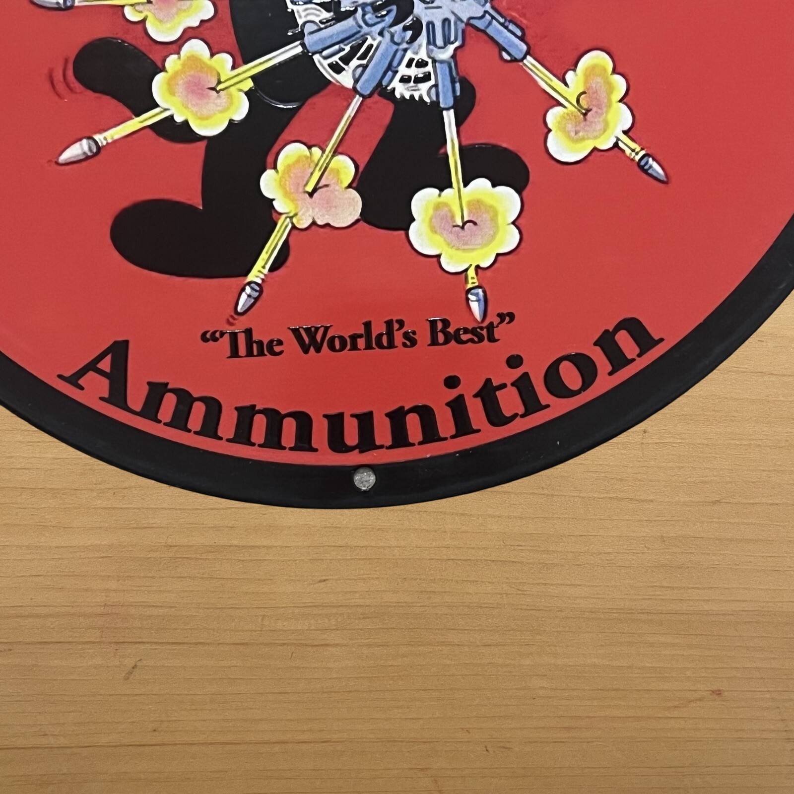 VINTAGE WESTERN AMMUNITION PORCELAIN SIGN FELIX GUNS SERVICE STATION PUMP PLATE