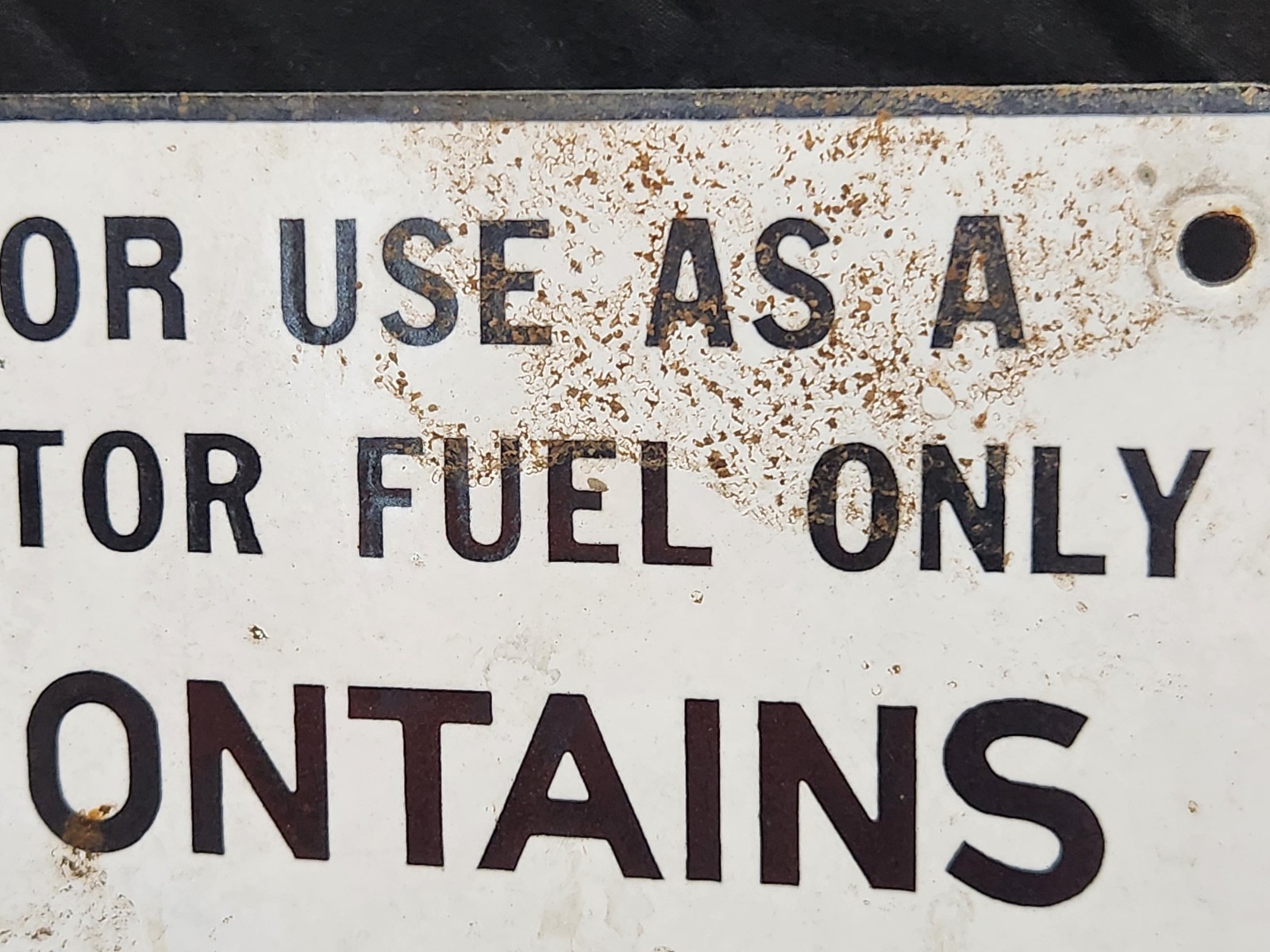 For Use As A Motor Fuel Only Contains Lead Original Sign AntiKnock Compounds
