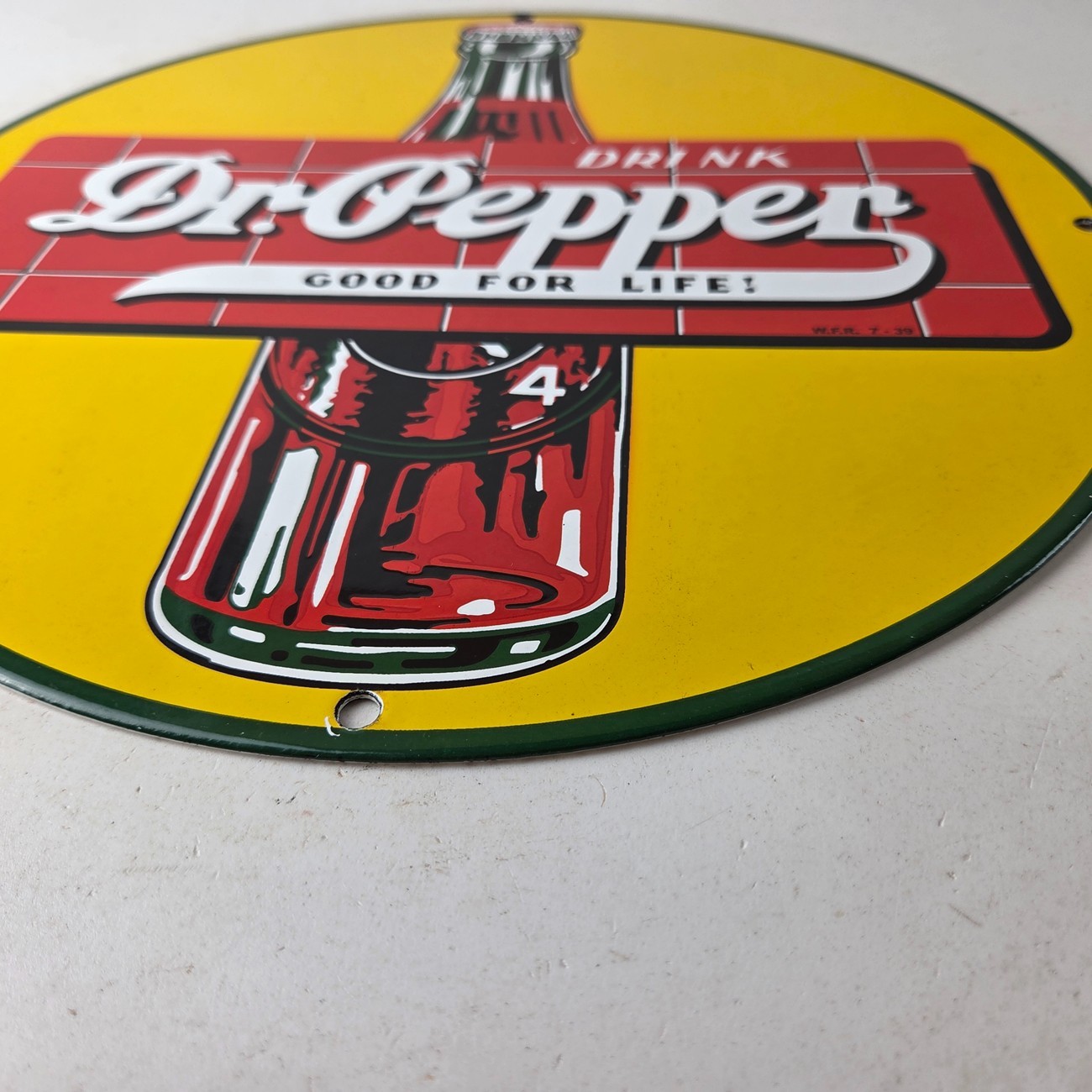 Vintage Dr Pepper Porcelain Sign – Beverage Collection Man Cave Bar Gas Sign