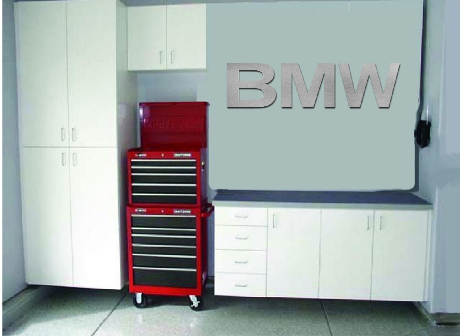 BMW & Motorrad Combo Garage Sign 4 1/2 Feet Long Brushed Silver