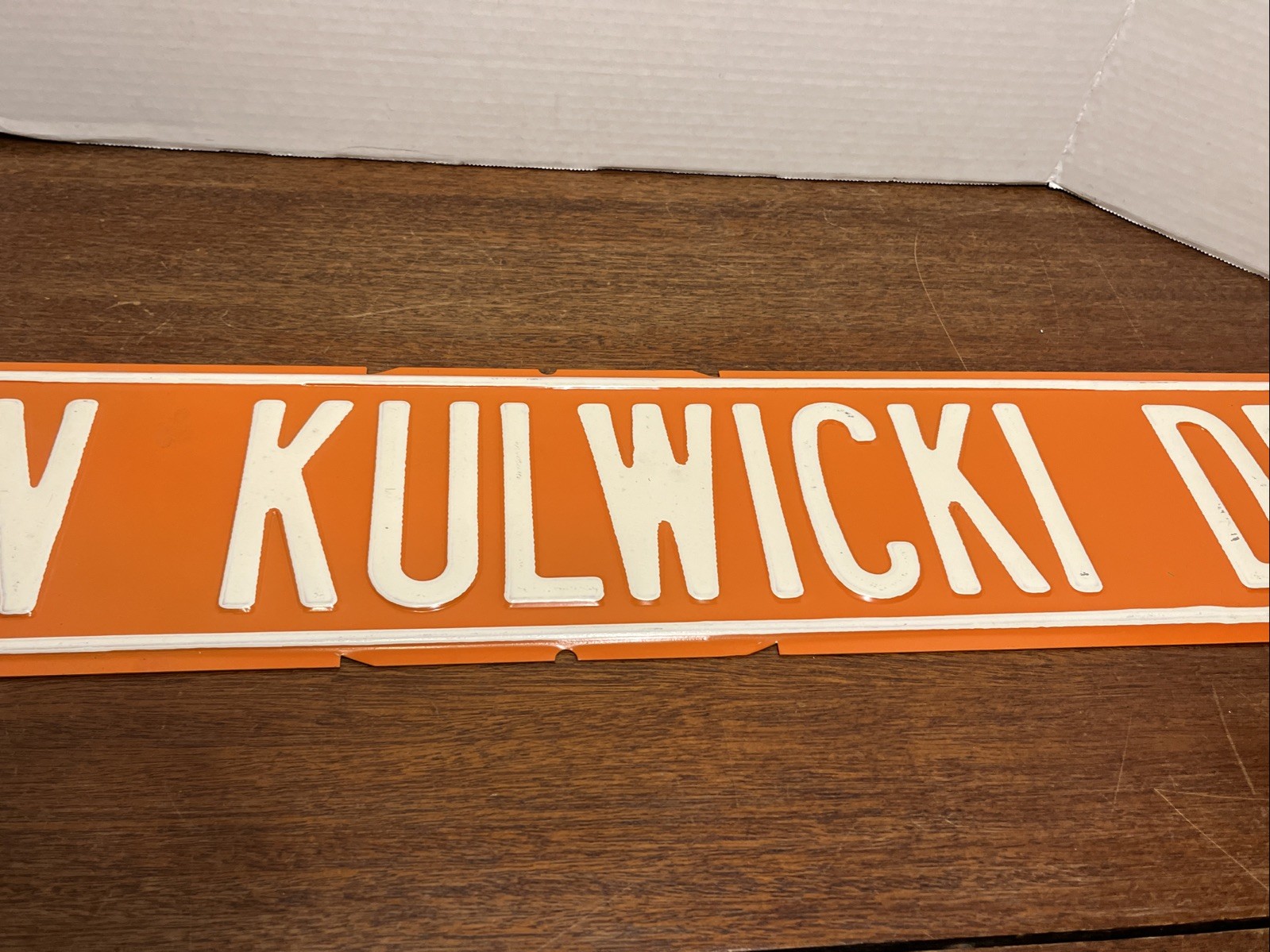 Vintage Early 1990s Alan Kulwicki DR 6×36 Street Sign Nascar Orange & White