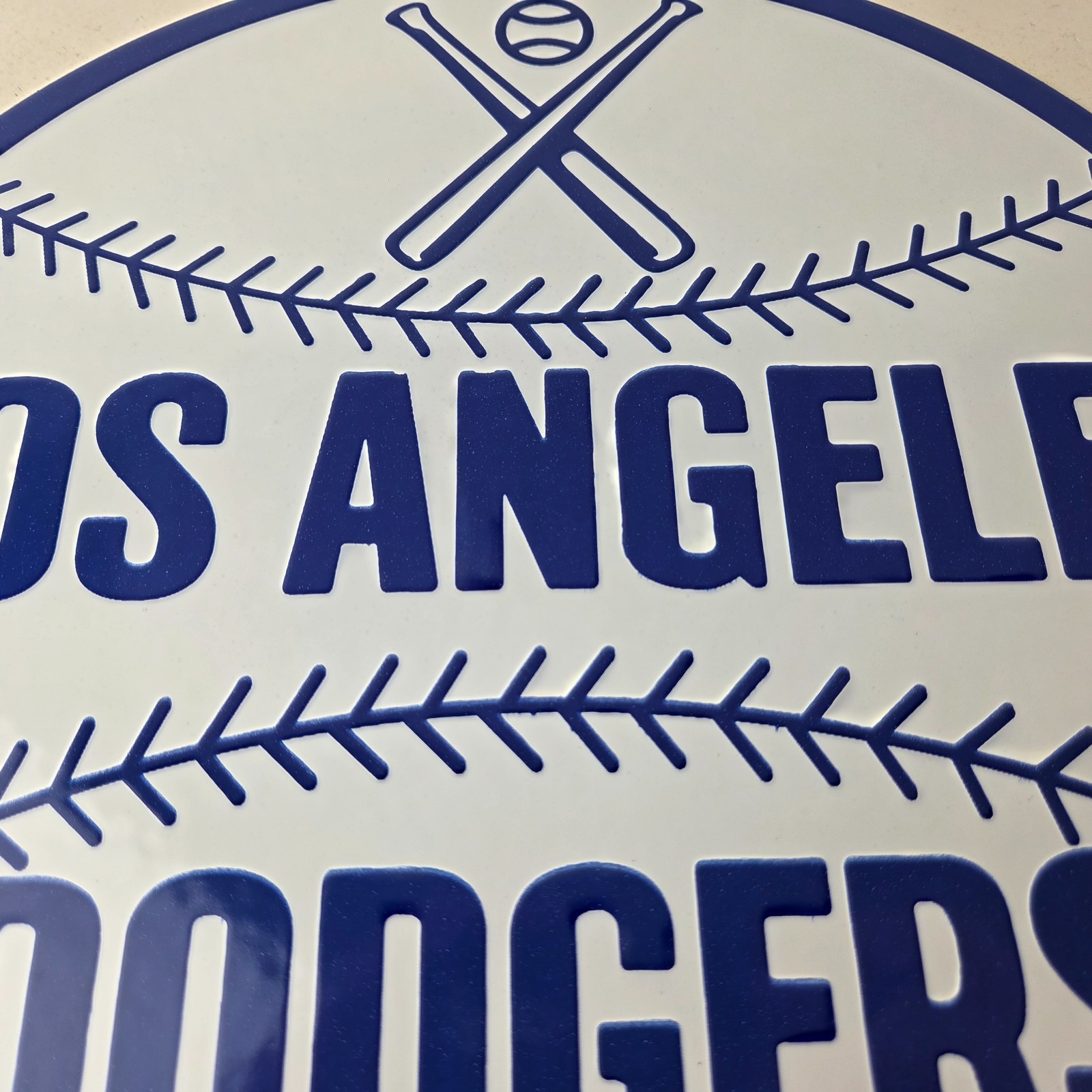 Vintage LA Dodgers Sign – MLB Baseball Stadium Porcelain Gas Pump Sign