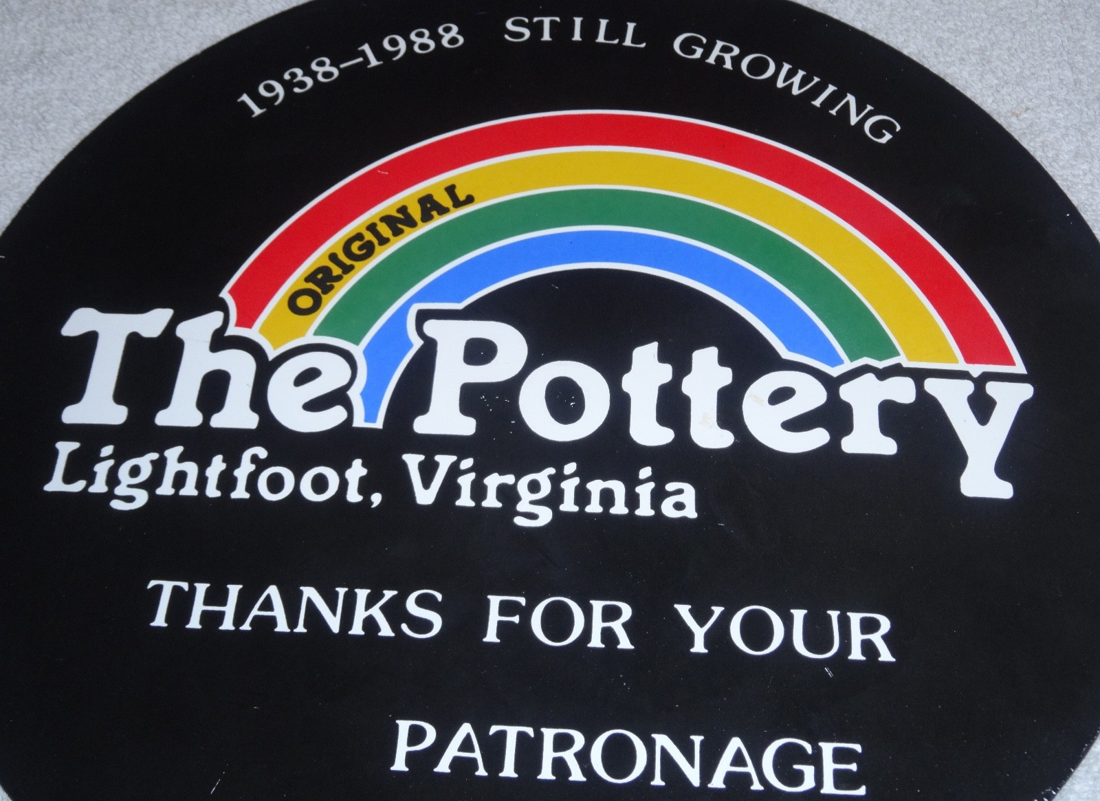 VINTAGE ANTIQUE THE ORIGINAL RAINBOW 🌈 POTTERY 11 3/4″ PORCELAIN METAL VA SIGN