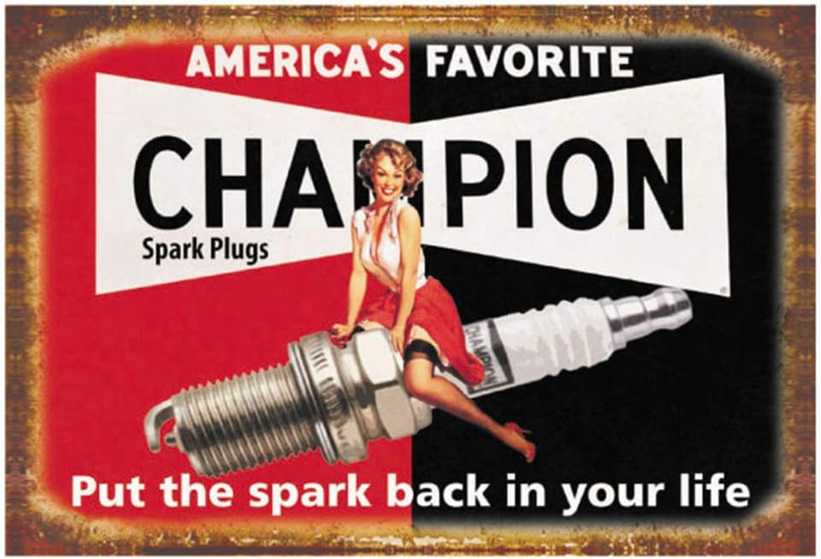 12 Pieces Gas and Oil Tin Signs, Retro Vintage Metal Sign for Home Man Cave Gara