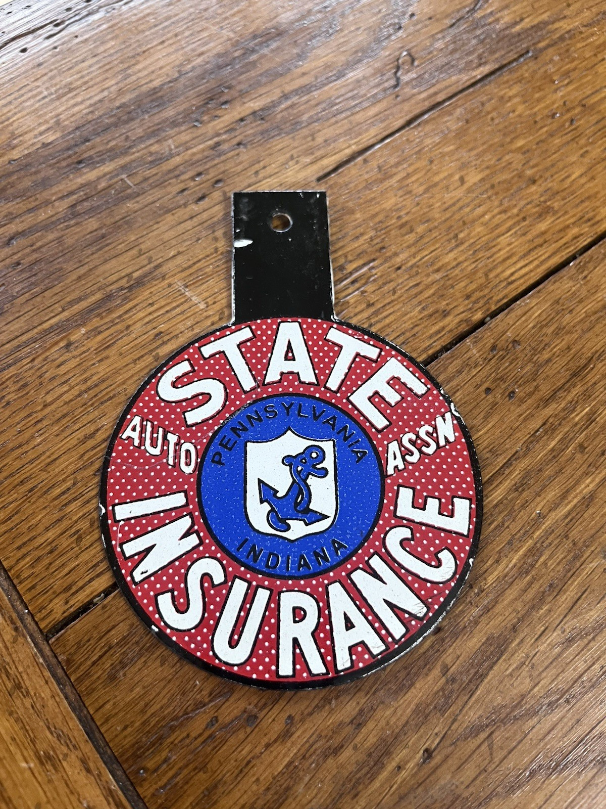 NICE STATE AUTO INSURANCE TOPPER PORCELAIN SIGN CAR