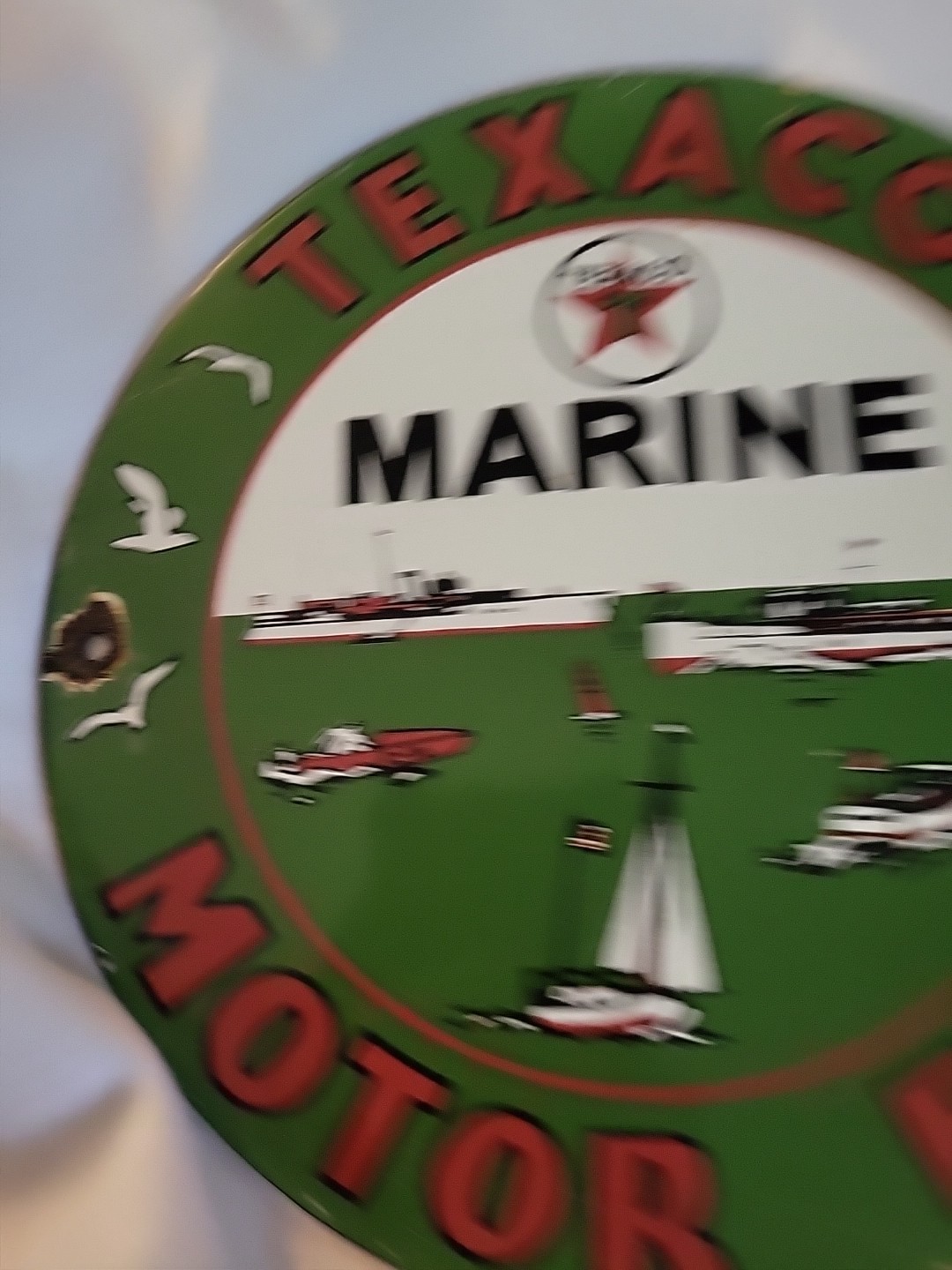 Texaco Marine Motor Fuel Vintage Metal Sign