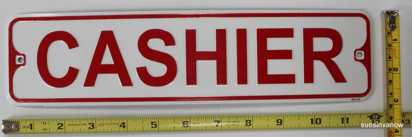 Metal Street Sign Embossed Cashier Store Bar Garage Room Decor 11.5″ x 3″