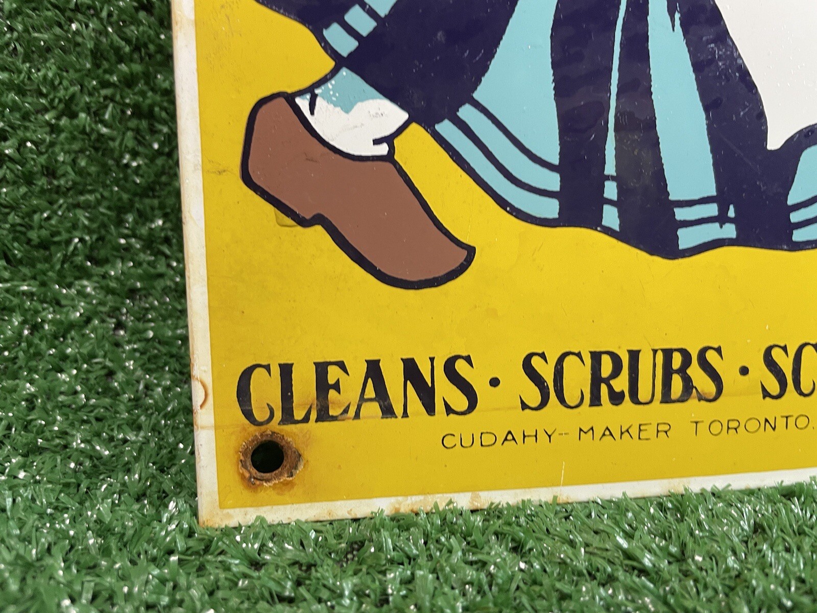 VINTAGE OLD DUTCH CLEANSER PORCELAIN SIGN CANADA USA KITCHEN HOUSEHOLD AMISH