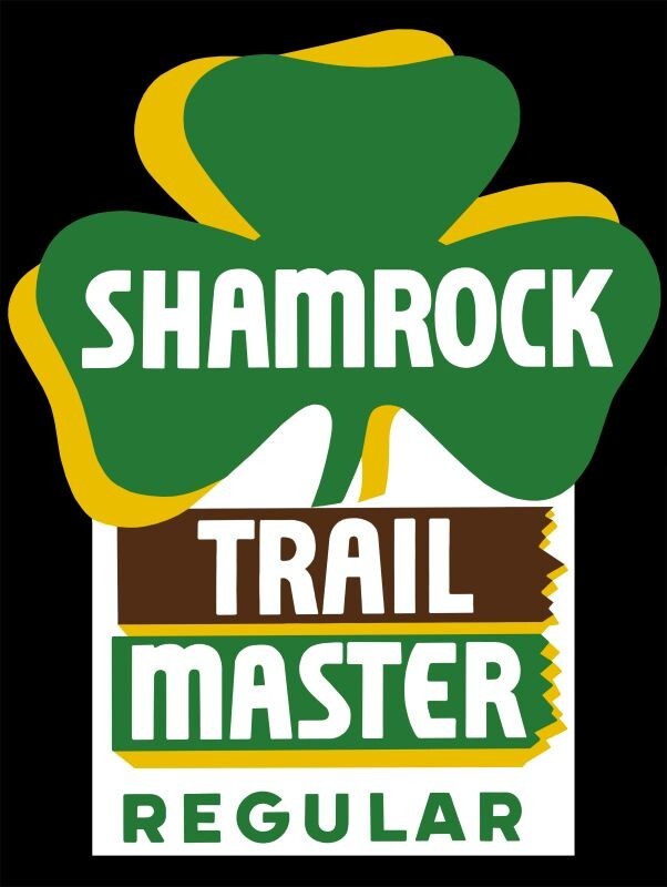 Shamrock Trailmaster Regular Gasoline DIECUT NEW Sign 40″ Tall USA STEEL 15 Lbs.