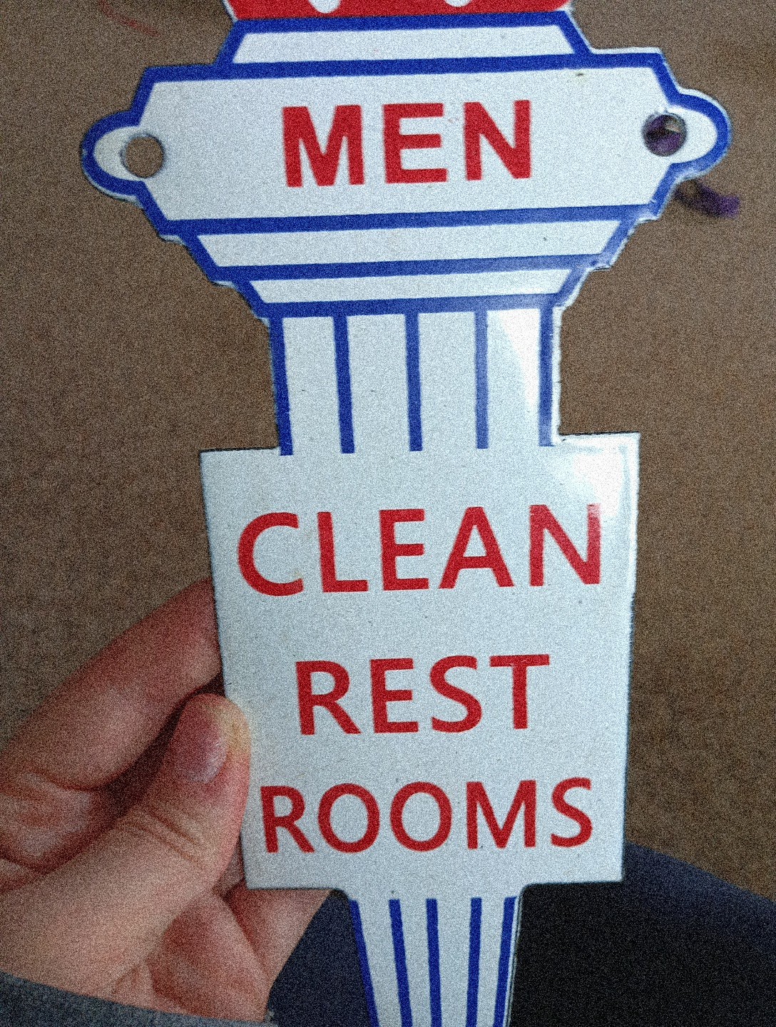 Porcelain Men Clean Restroom Sign