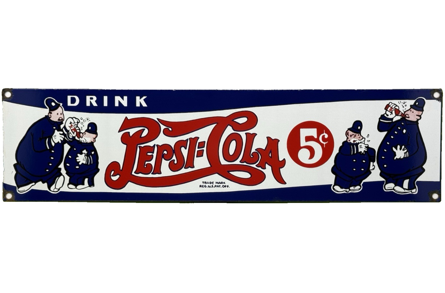 VINTAGE PEPSI COLA PORCELAIN SIGN GAS STATION BOTTLE COKE COCA DEW A & W OIL