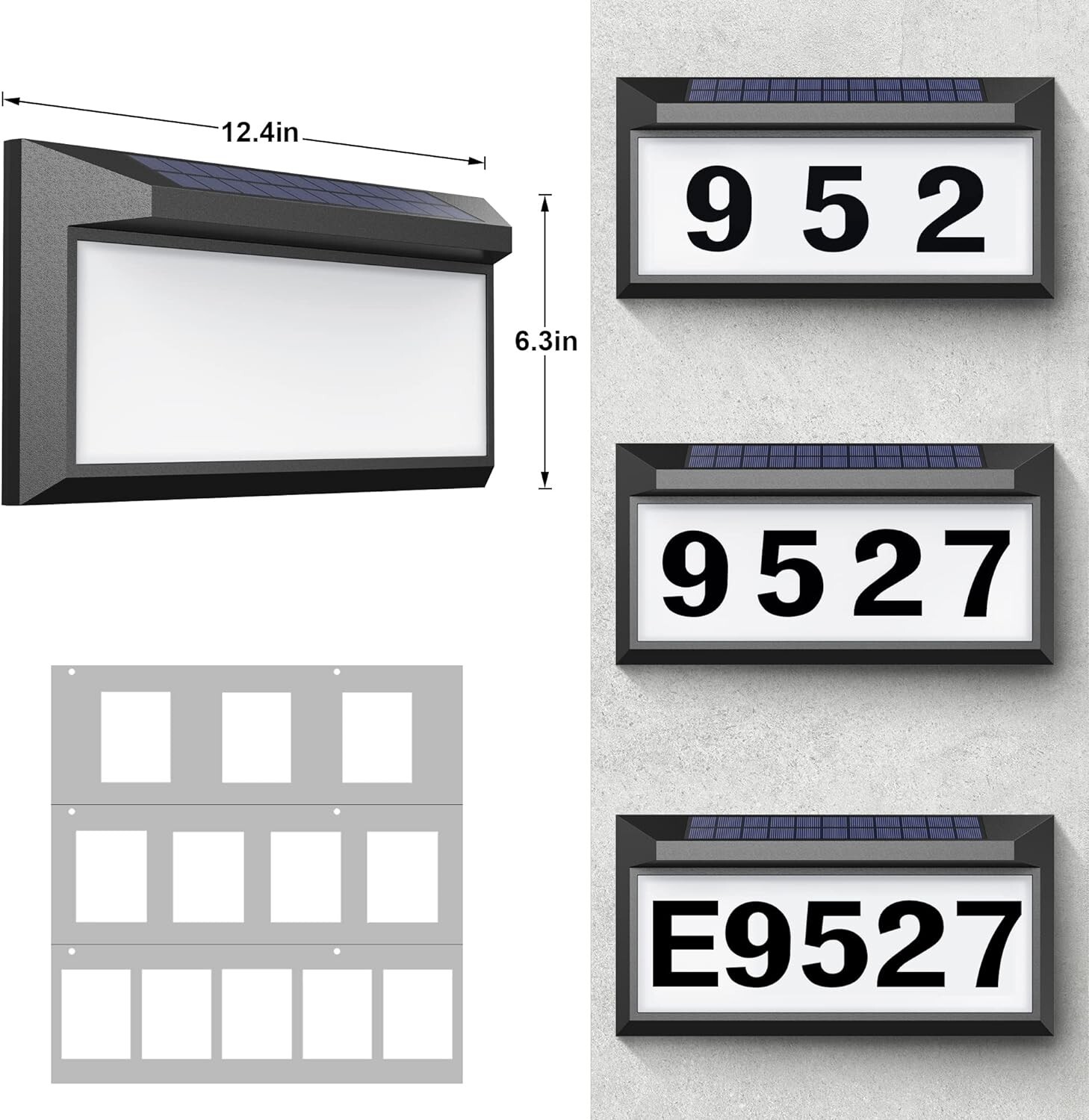 Energy-Saving Solar Address Number Sign with Easy Installation and Templates