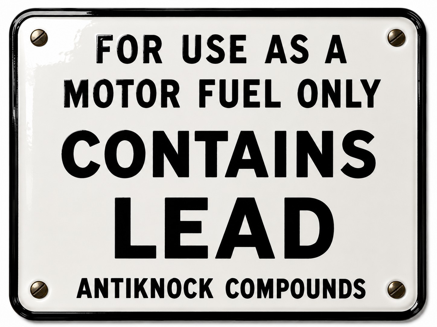 Vintage Contains Lead Gas Pump Sign Print | Porcelain Enamel Wall Art | 18×24…