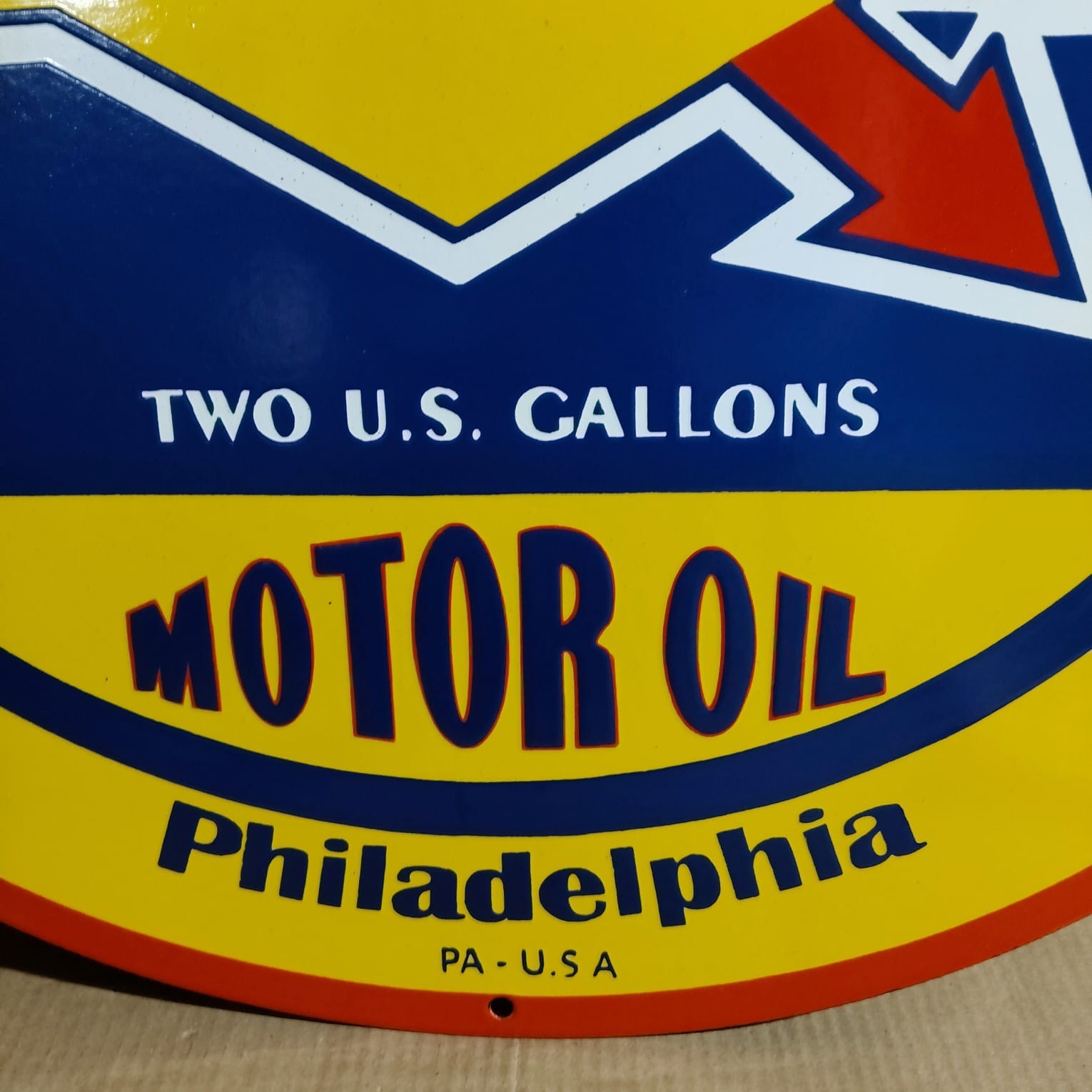 Sunoco Motor Oil porcelain Enamel Sign 30 x 30 Inches 1 Sided