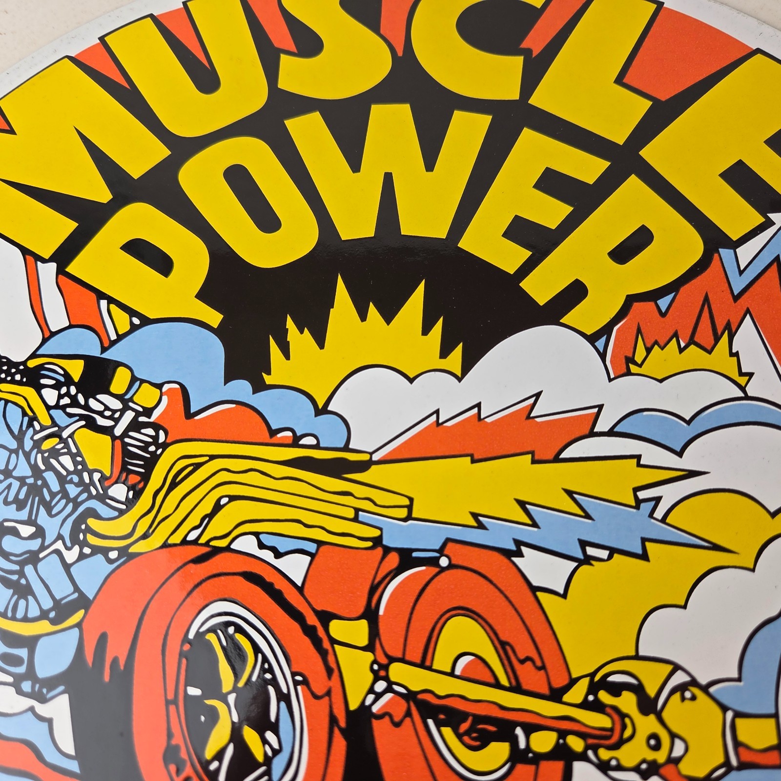 Vintage Ford Muscle Power Sign – Automobile Service Station Gas Pump Sign