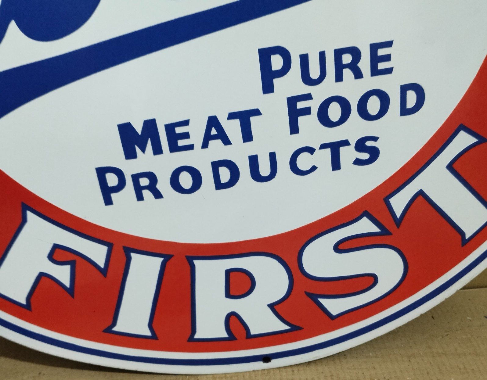 Gobel’s Pure Food Products Porcelain Enamel Sign 30 X 30 Inches 1 sides