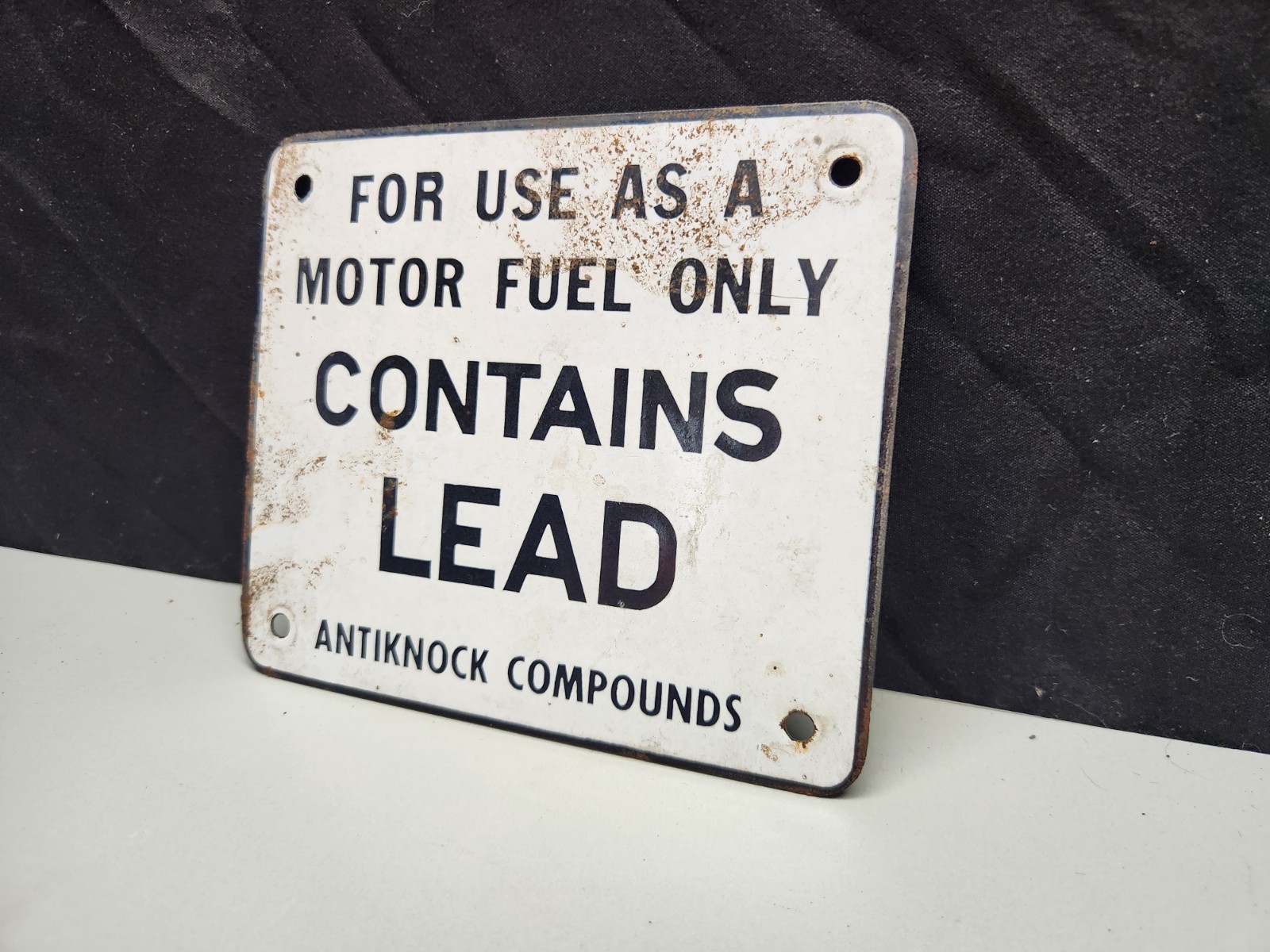 For Use As A Motor Fuel Only Contains Lead Original Sign AntiKnock Compounds