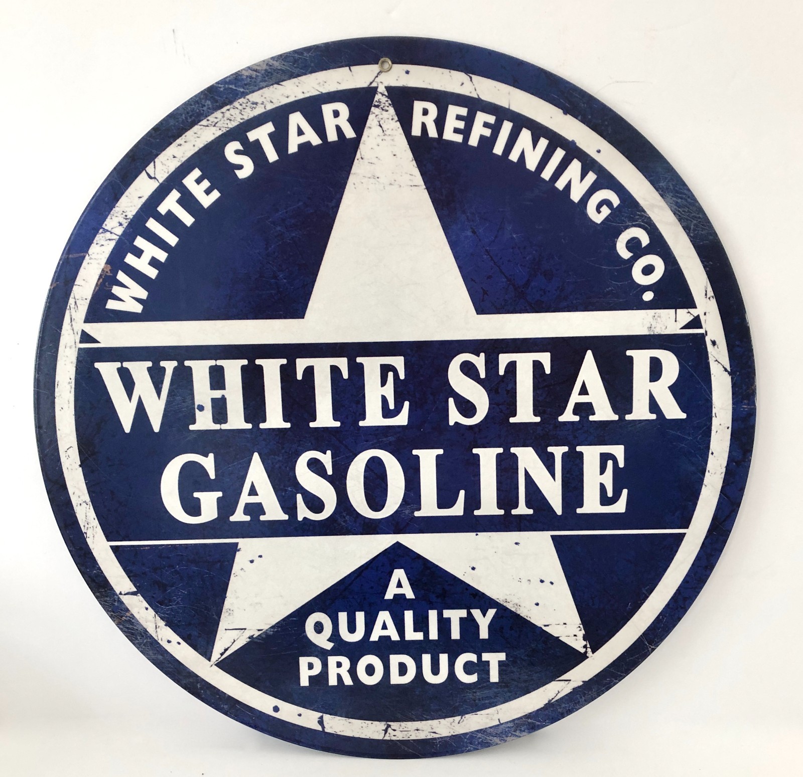 VINTAGE White Star Gasoline Metal Sign
