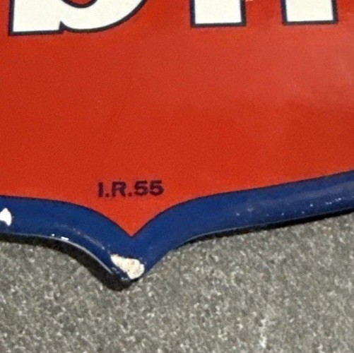 VINTAGE 13” 1955 MOBIL PEGASUS GARGOYLE PORCELAIN SIGN CAR OIL GAS MOTORCYCLE