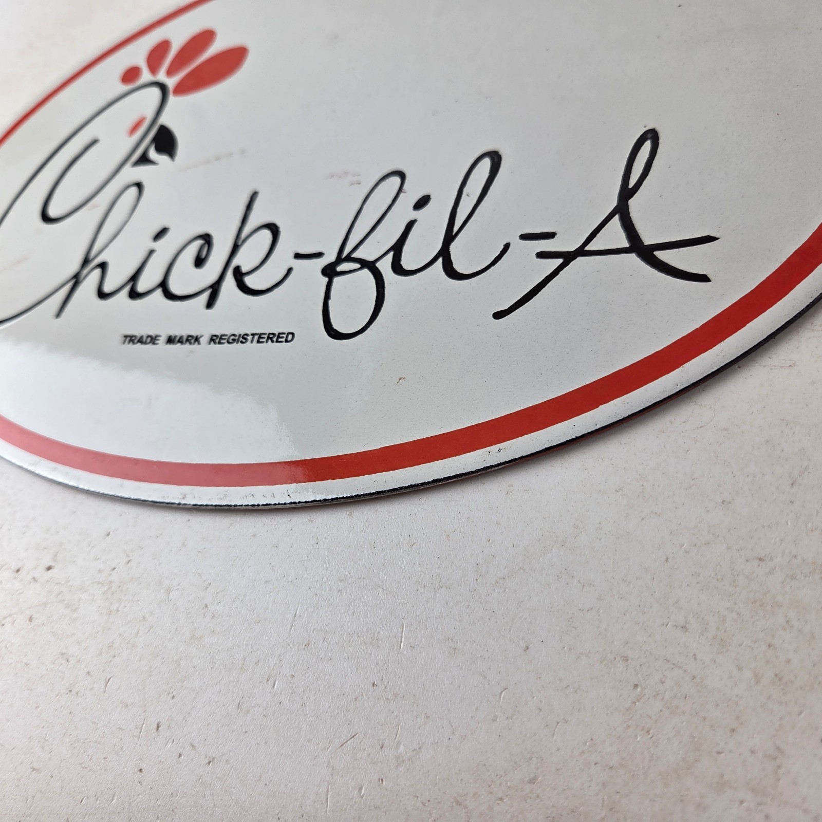 Vintage Chick Fil A Sign – Chicken Fast Food Porcelain Gas Pump Sign