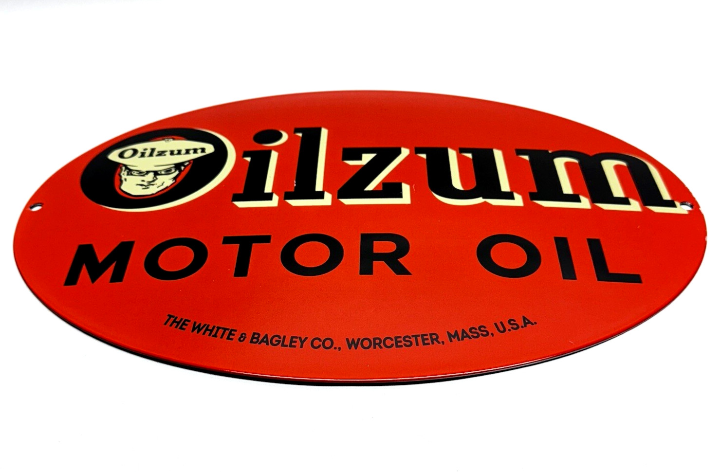 Oilzum Motor Oil – Vintage Porcelain Sign – Service Station Pump Plate Americana