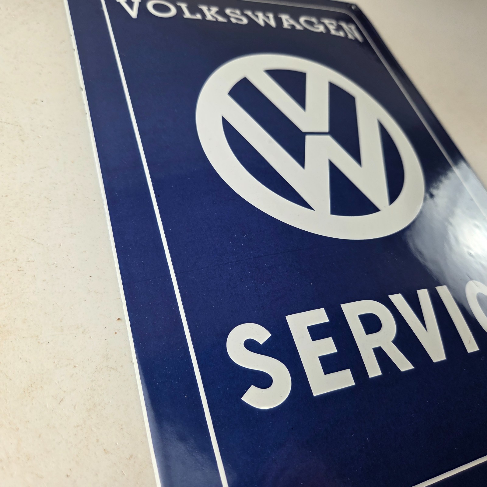 Vintage Volkswagen Sign – Service & Sales Automobile Gas Pump Porcelain Sign