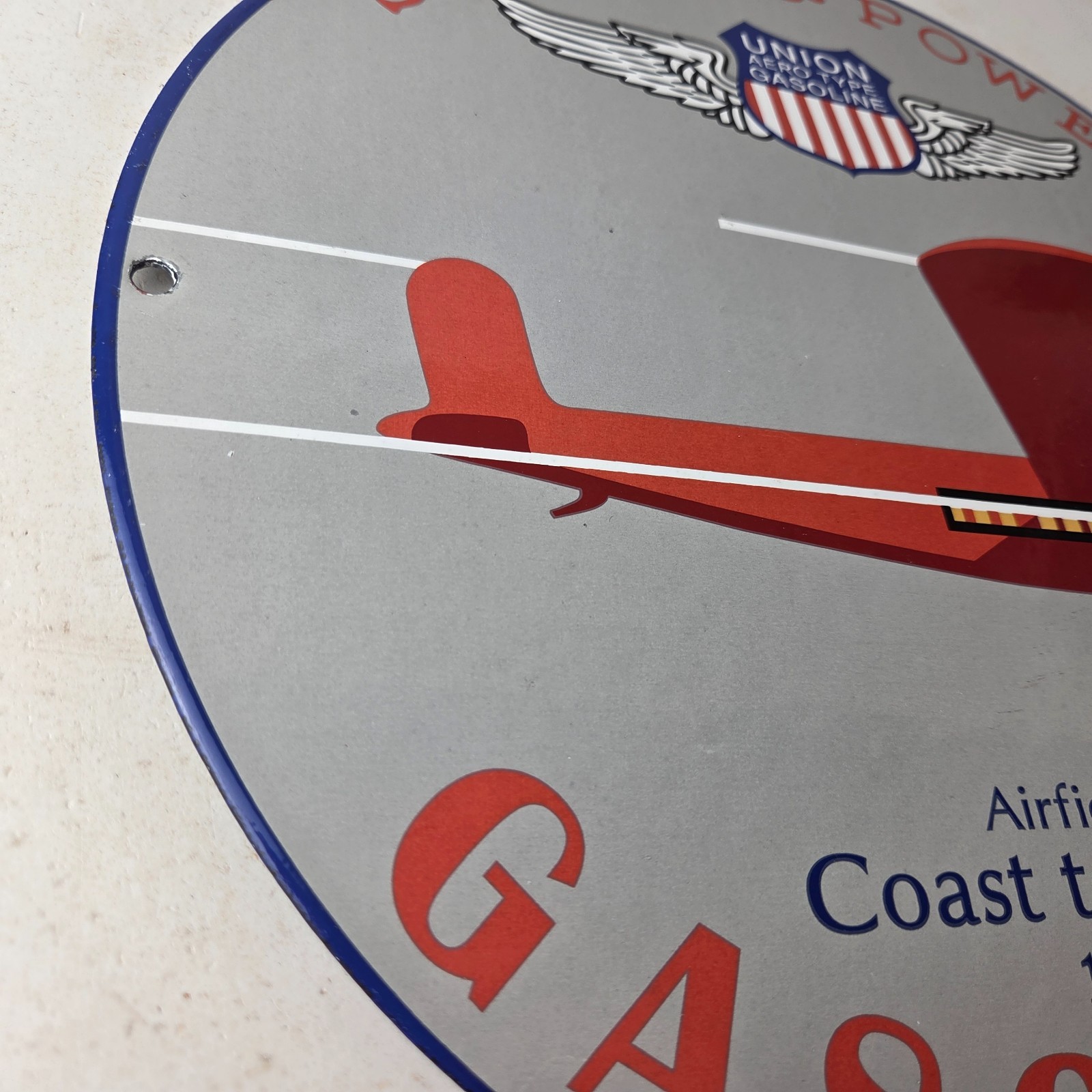 Vintage Union Speed & Power Sign – Gas Pump Porcelain Service Station Sign