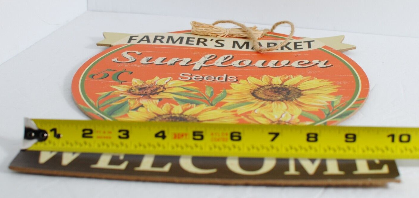 Vintage Cardboard Sign WELCOME Farmer’s Market Sunflower Seeds 5 Cents