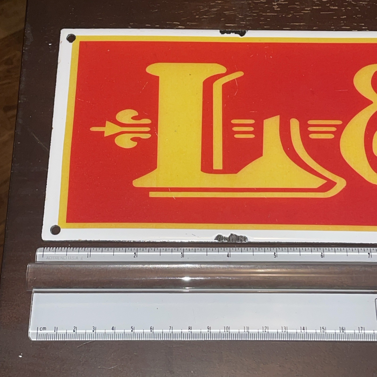 VINTAGE LOUISVILLE & NASHVILLE PORCELAIN SIGN TRAIN STATION RAILROAD 16 7/8×5.5”