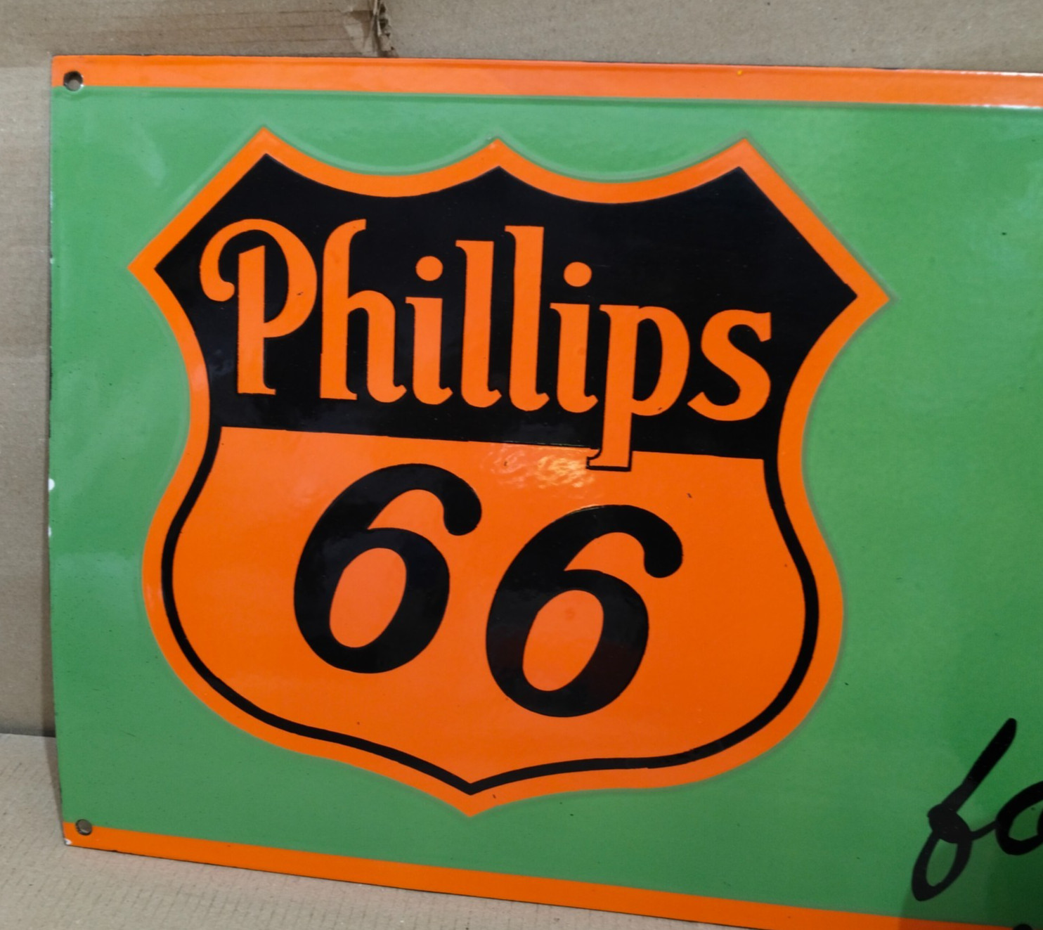 Phillips 66 Porcelain Enamel Sign 36 x 15 Inches 1 Sided