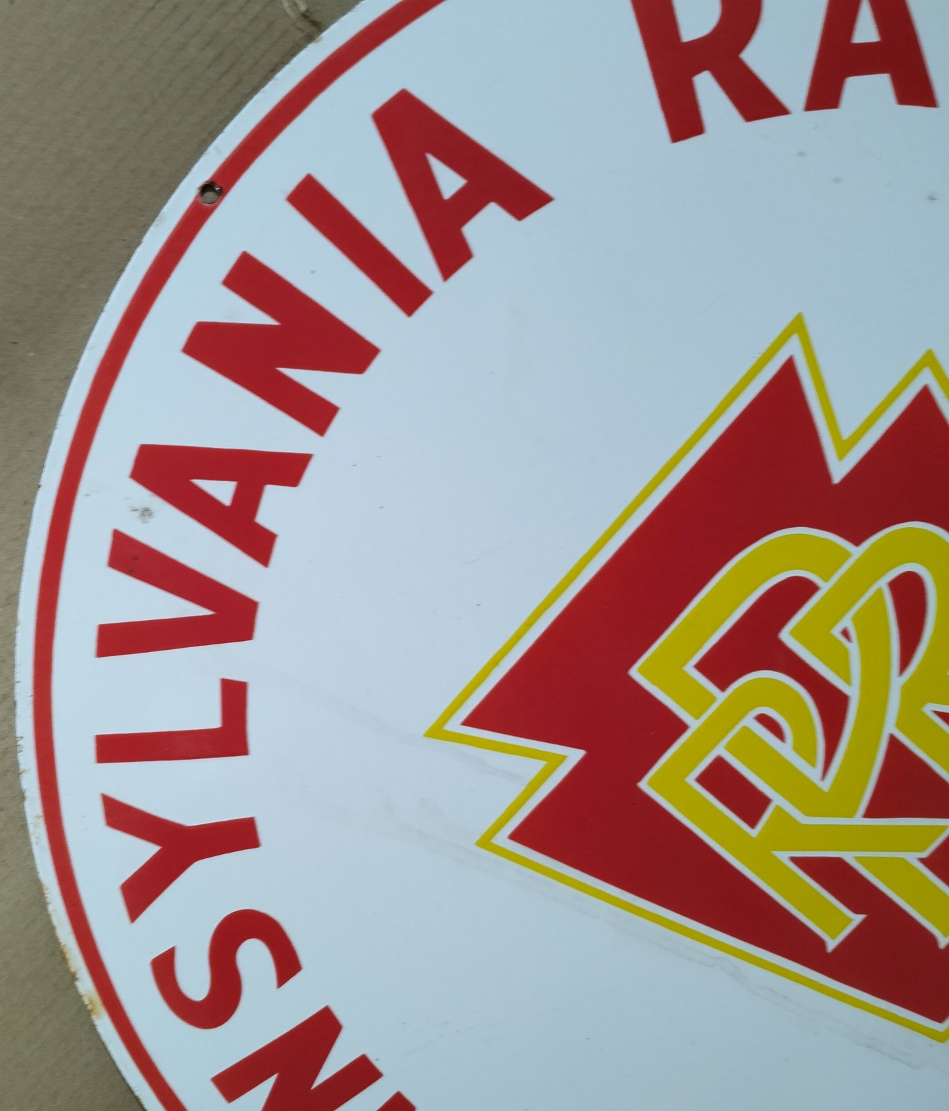 RRR Pennsylvania Railroad Porcelain Enamel Sign 30 X 30 Inches 1 sides