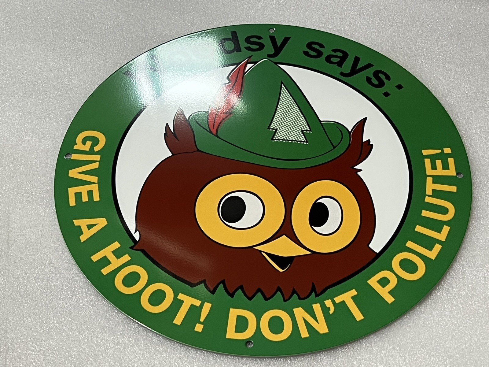 Woodsy Owl US Forests Don’t Pollute Heavy Metal Vintage Style Steel Sign