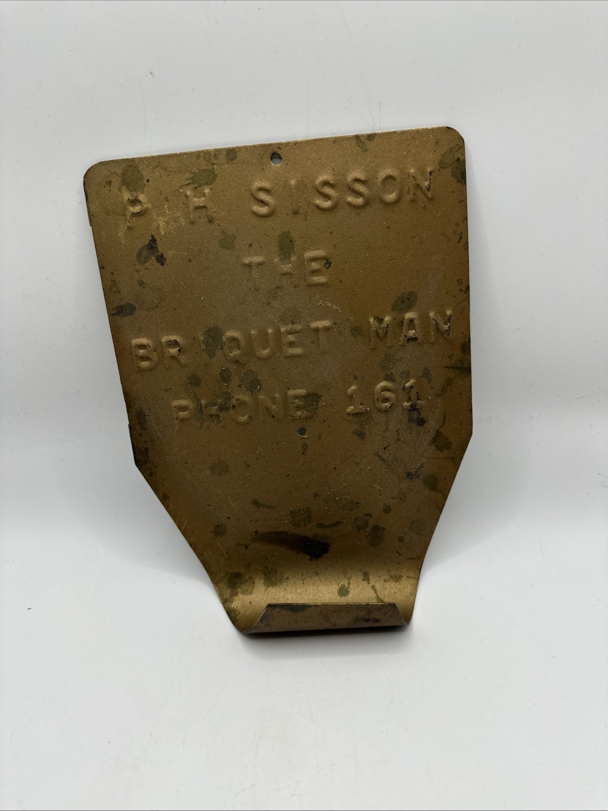 P. H. SISSON THE BRIQUET MAN ADVERTISING GAS OIL SIGN