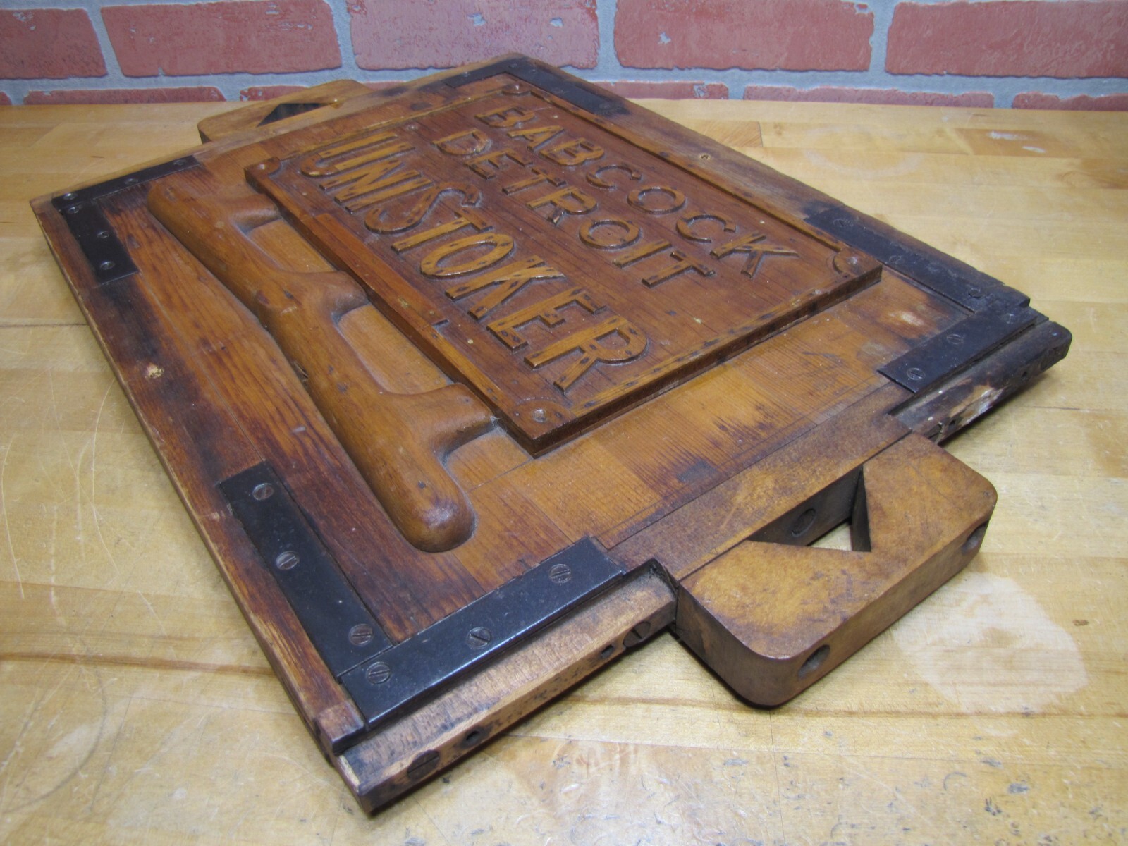 BABCOCK DETROIT UNISTOKER Orig Old Industrial Form Mold Sign Steampunk Machinery