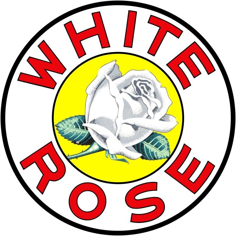 White Rose Gasoline NEW Sign: 18″ Dia. Round USA STEEL Lg. Size
