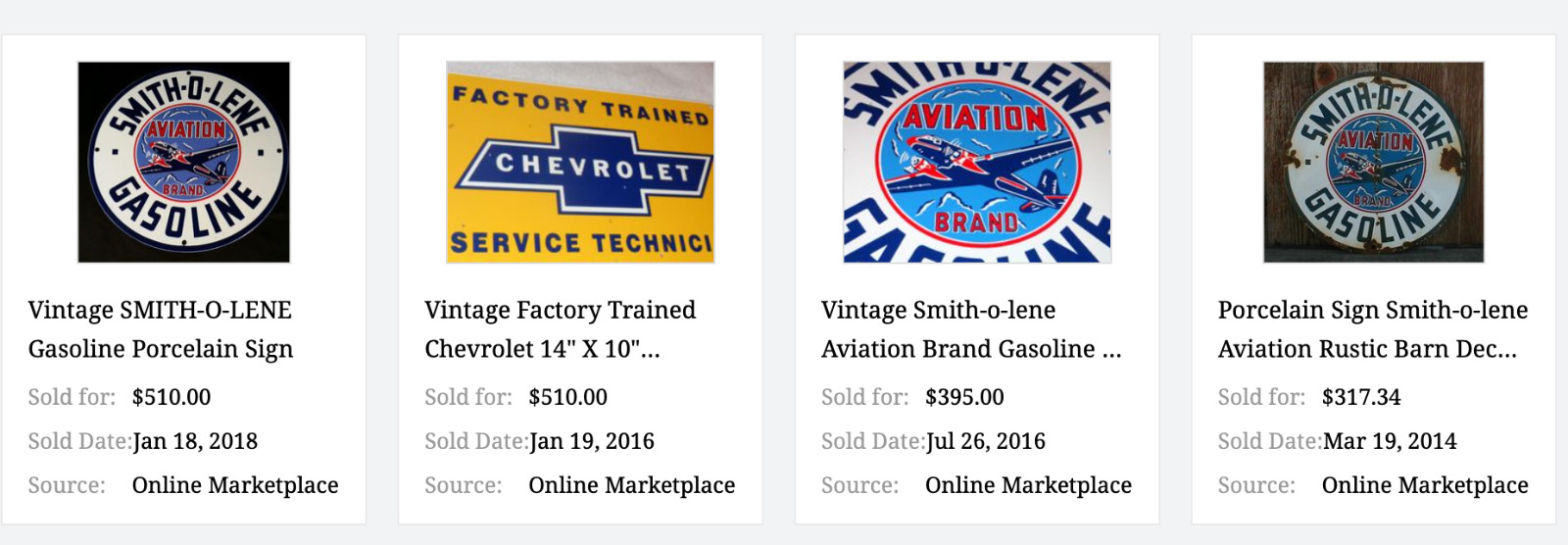 VINTAGE SMITH-O-LENE AVIATION 🛫 AIRPLANE GASOLINE 11 3/4″ PORCELAIN METAL SIGN