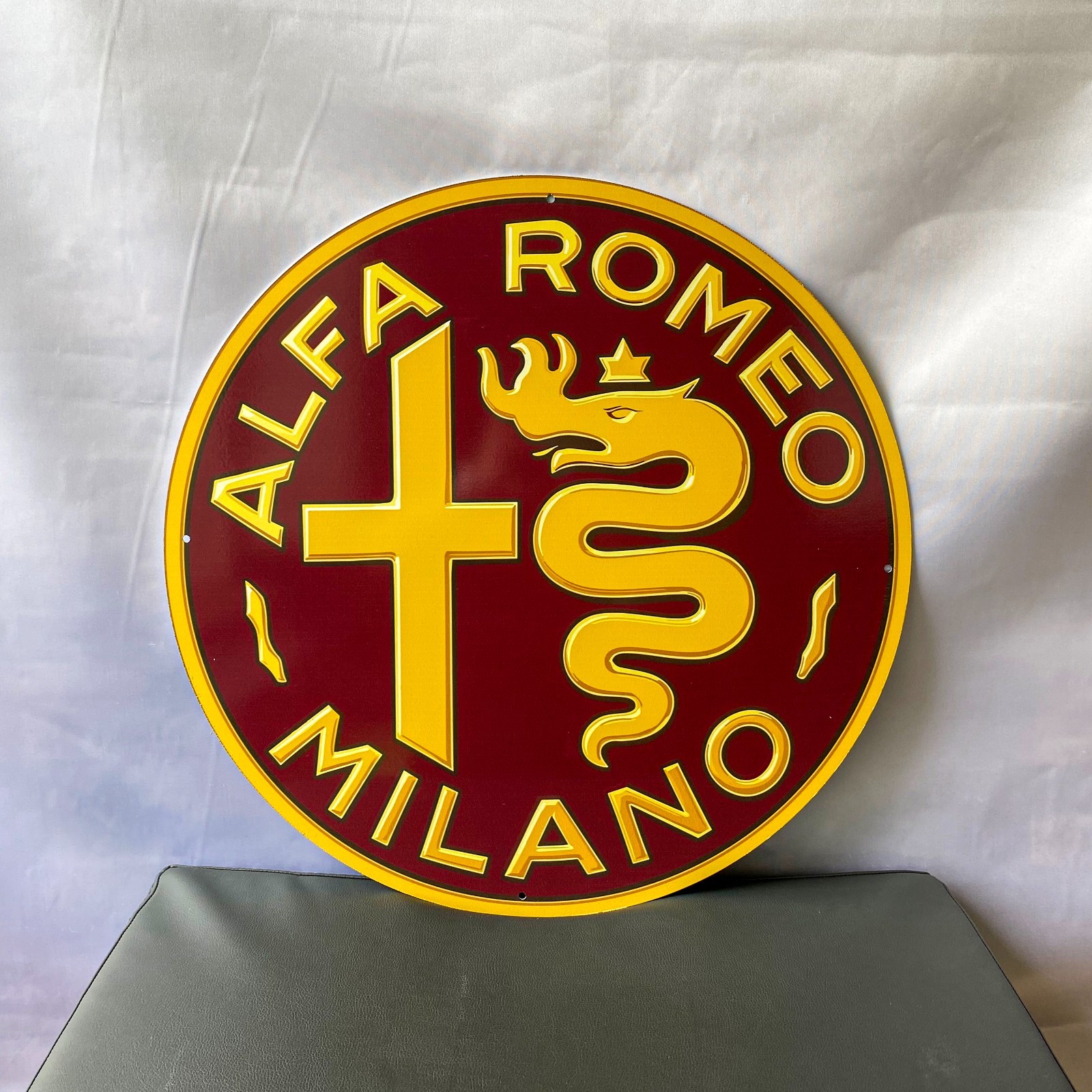 Alfa Romeo Milano – Heritage Emblem Heavy Metal Sign – 19.7″ (50cm)