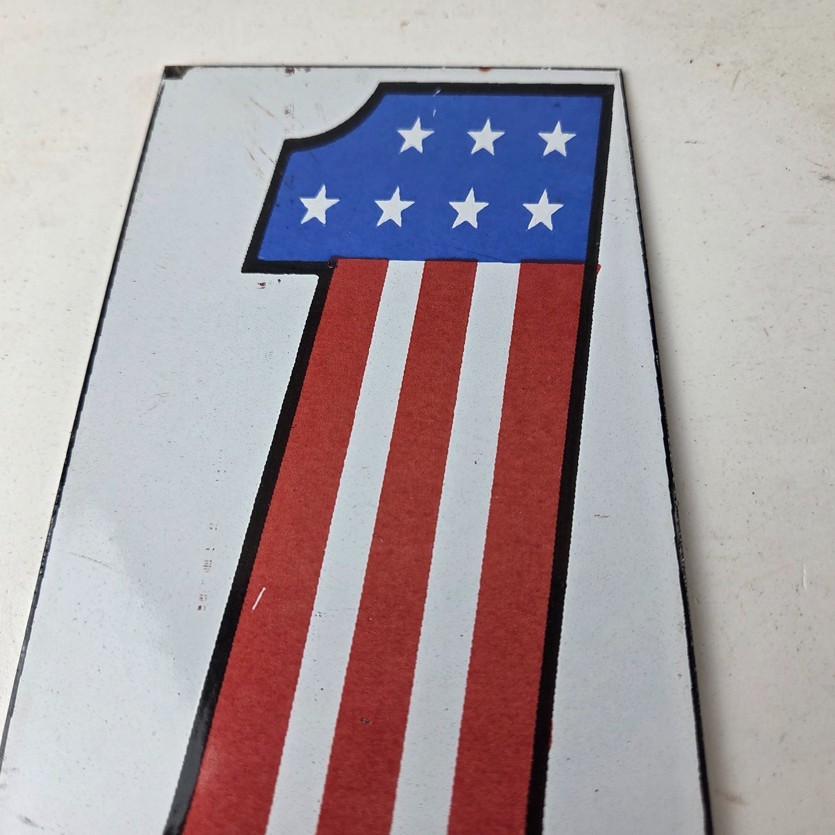 Vintage Harley Davidson Motorcycles Sign – Number One USA American Flag Gas Sign
