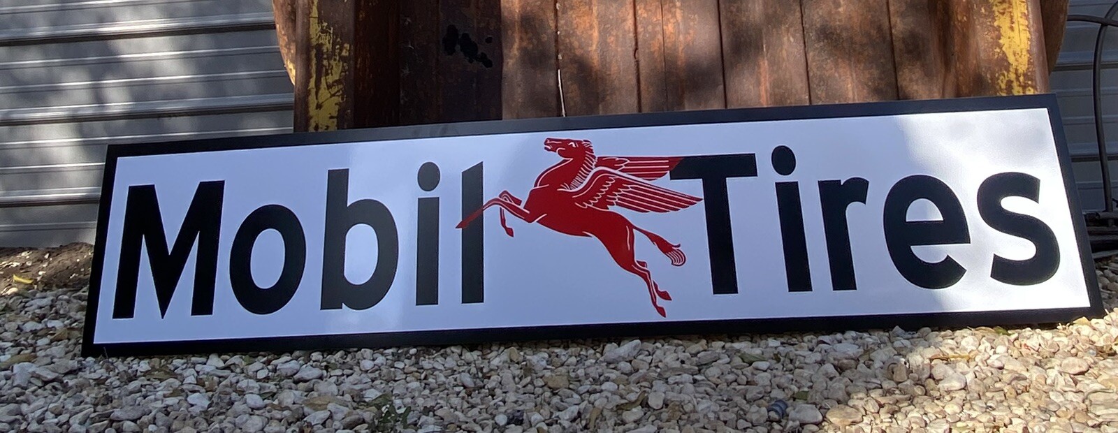 Antique Vintage Old Style Mobil Tires Service Station Sign !!