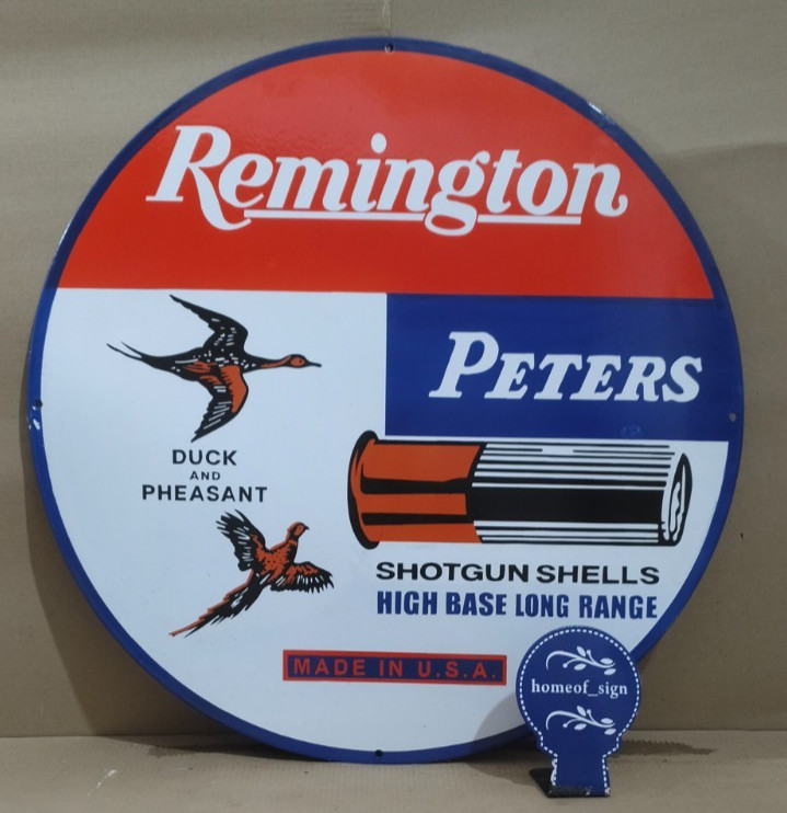 Remington Peters Porcelain Enamel Sign 30 X 30 Inches 1 sides