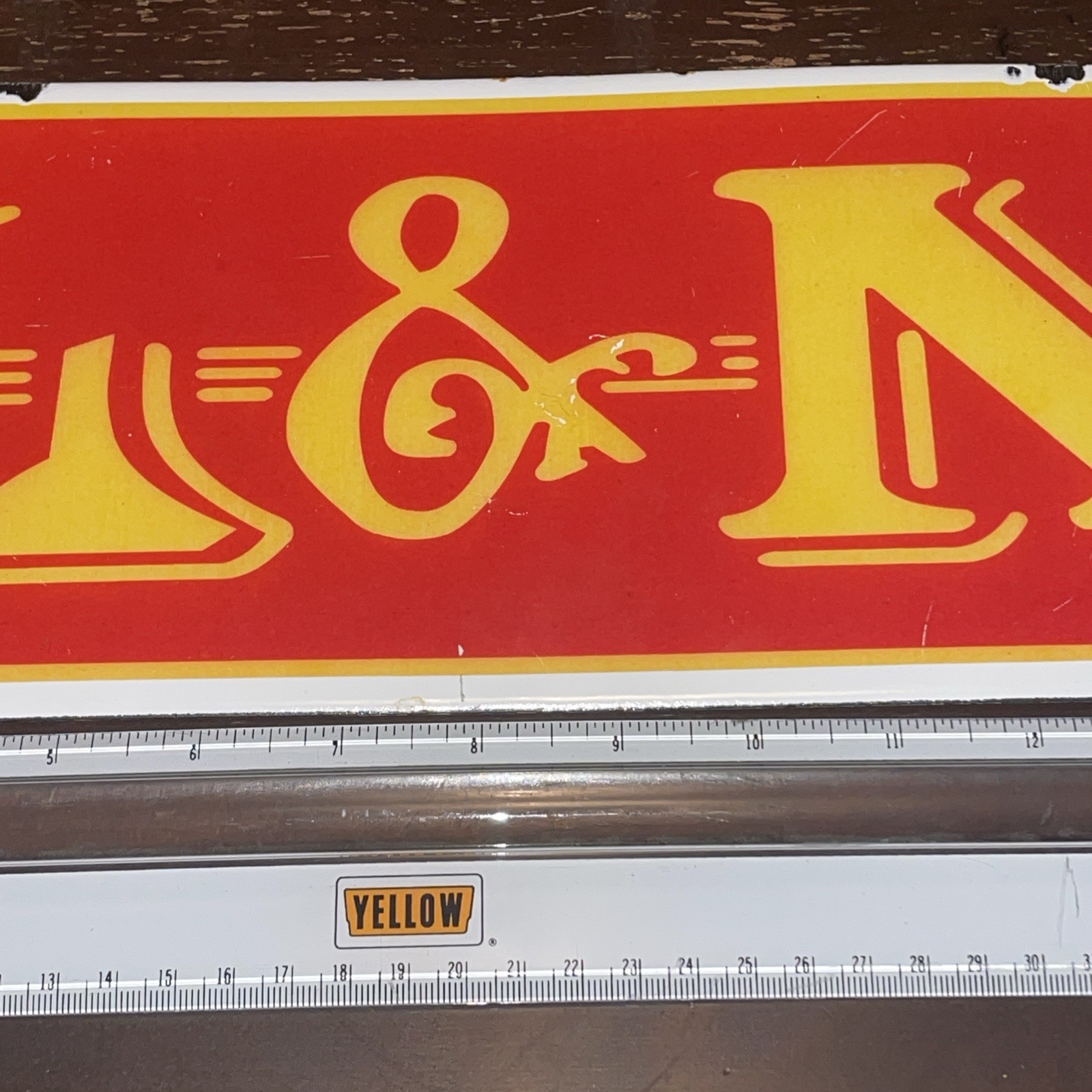 VINTAGE LOUISVILLE & NASHVILLE PORCELAIN SIGN TRAIN STATION RAILROAD 16 7/8×5.5”