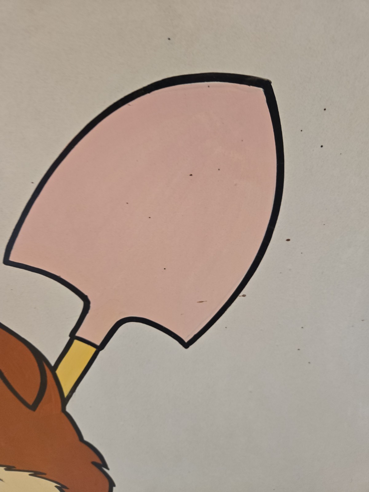 Vintage Road Work Construction Sign Squirrel Shovel Animation Read Description