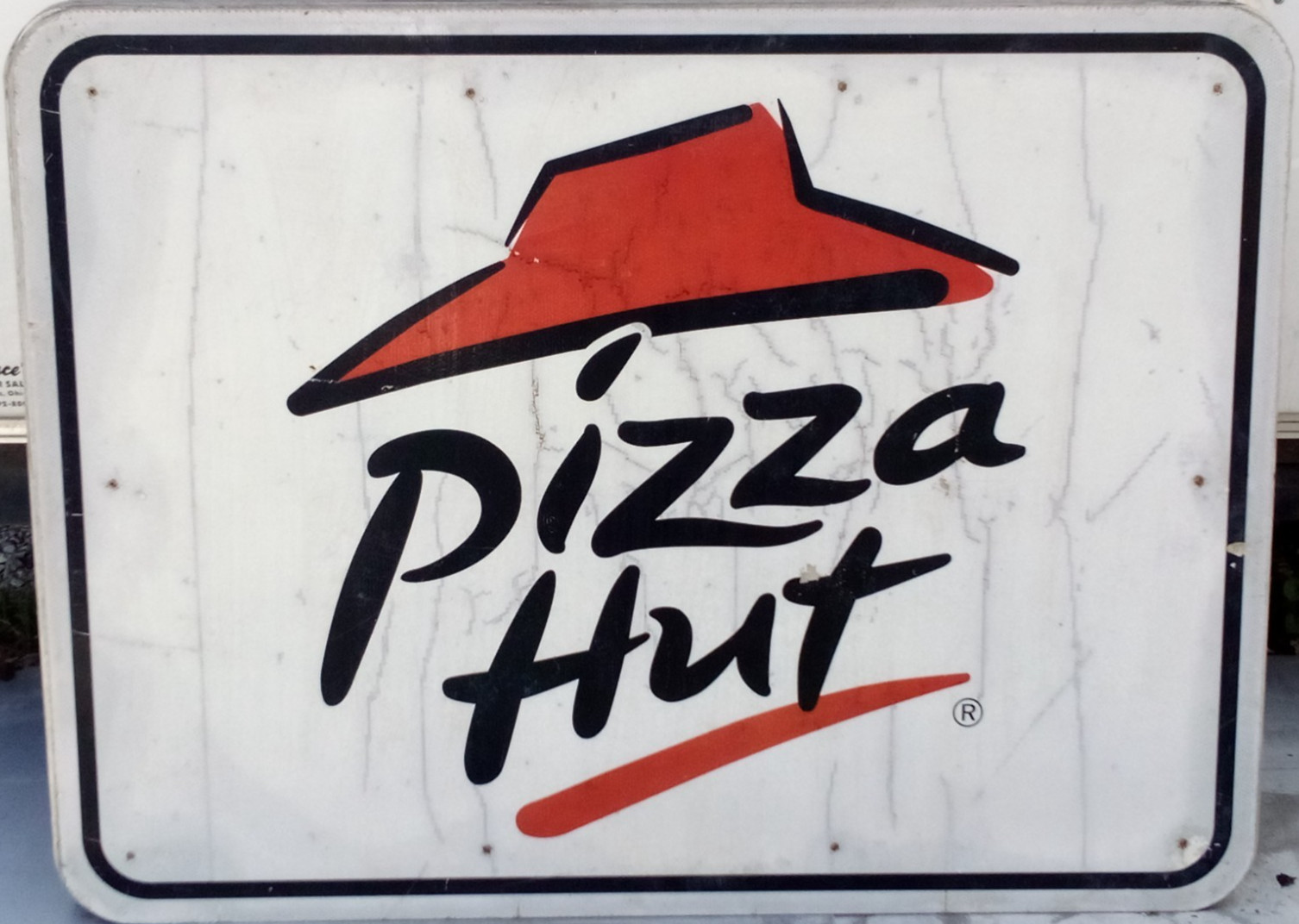 AUTHENTIC RETIRED ADVERTISING HWY EXIT SIGN PIZZA HUT 48X36 A88