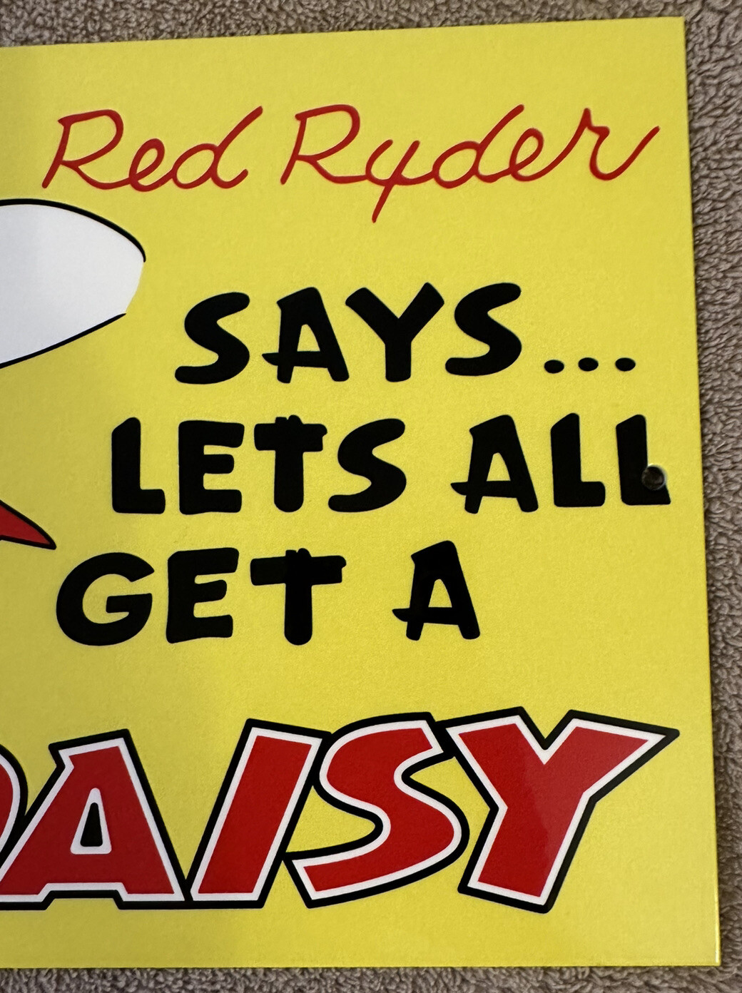 Daisy Red Ryder Air Rifles Porcelain Like 16.5″ Enamel Sign